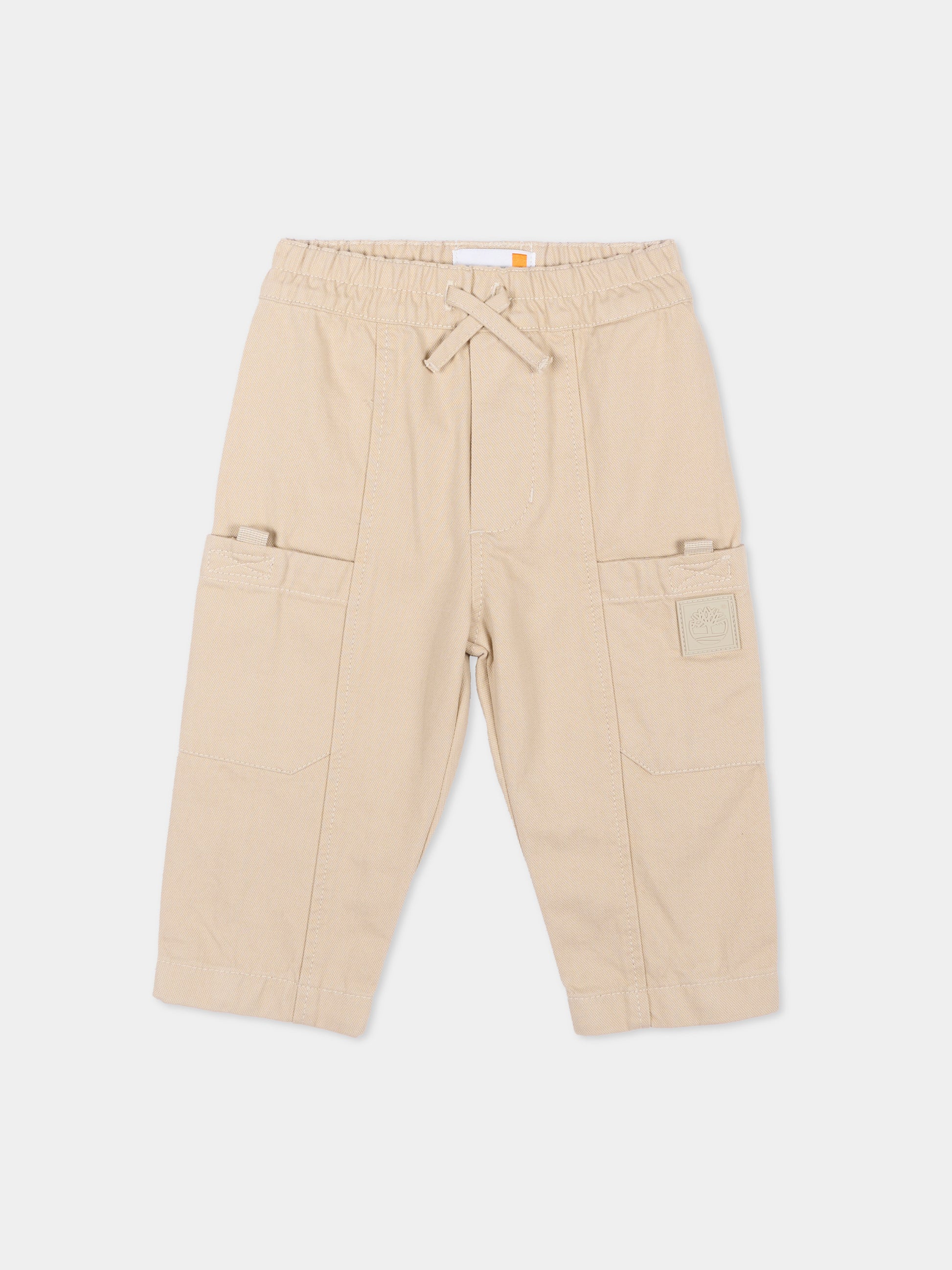 Pantalone beige per neonato con logo,Timberland,T60871 192