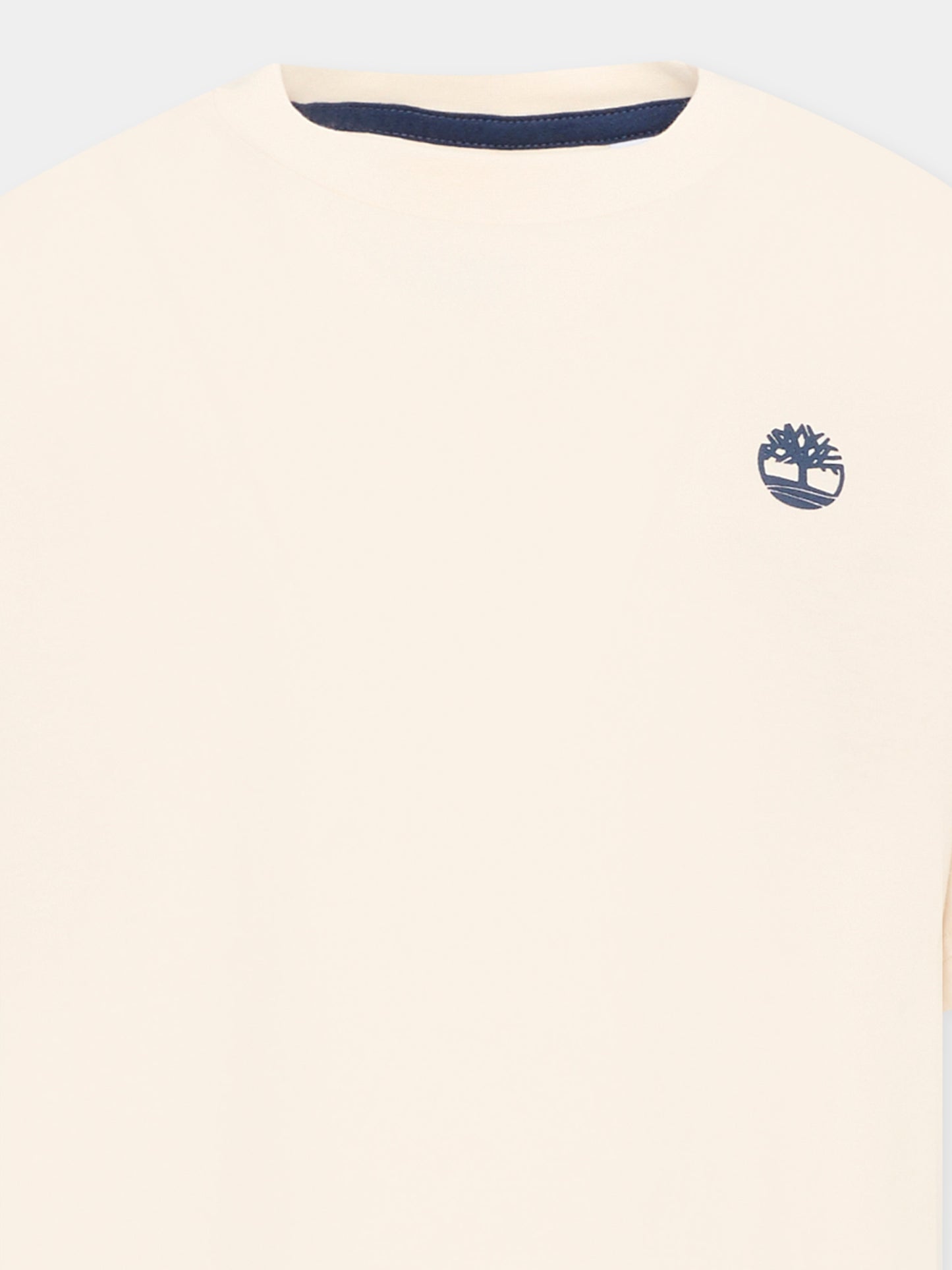 T-Shirt avorio per bambino con logo,Timberland,T60804 127