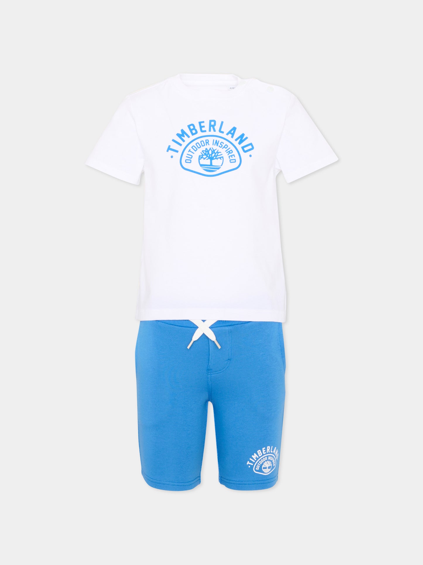 Completo sportivo azzurro per bambino con logo,Timberland,T60859 10P