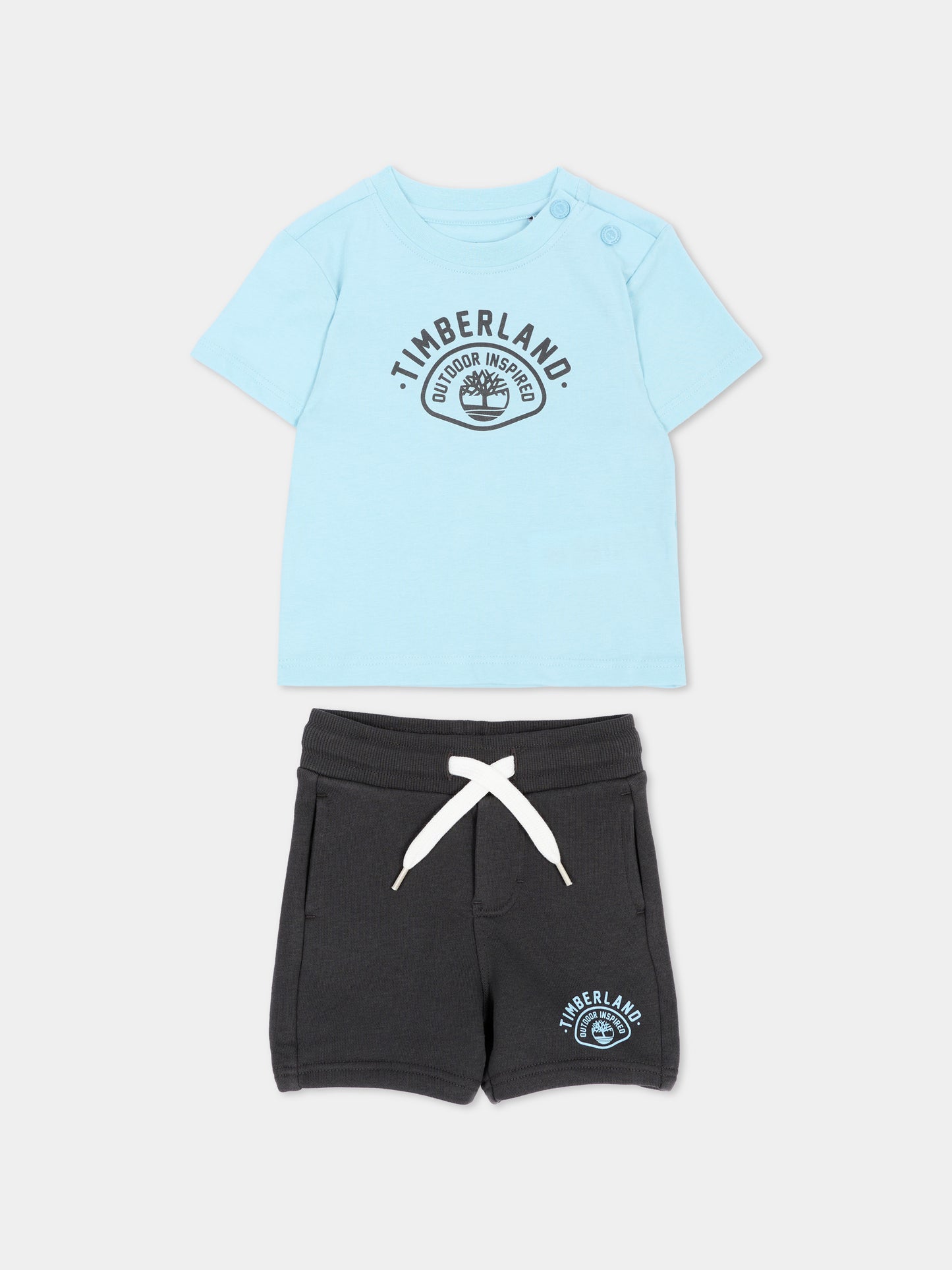 Completo sportivo celeste per neonato con logo,Timberland,T60859 77B