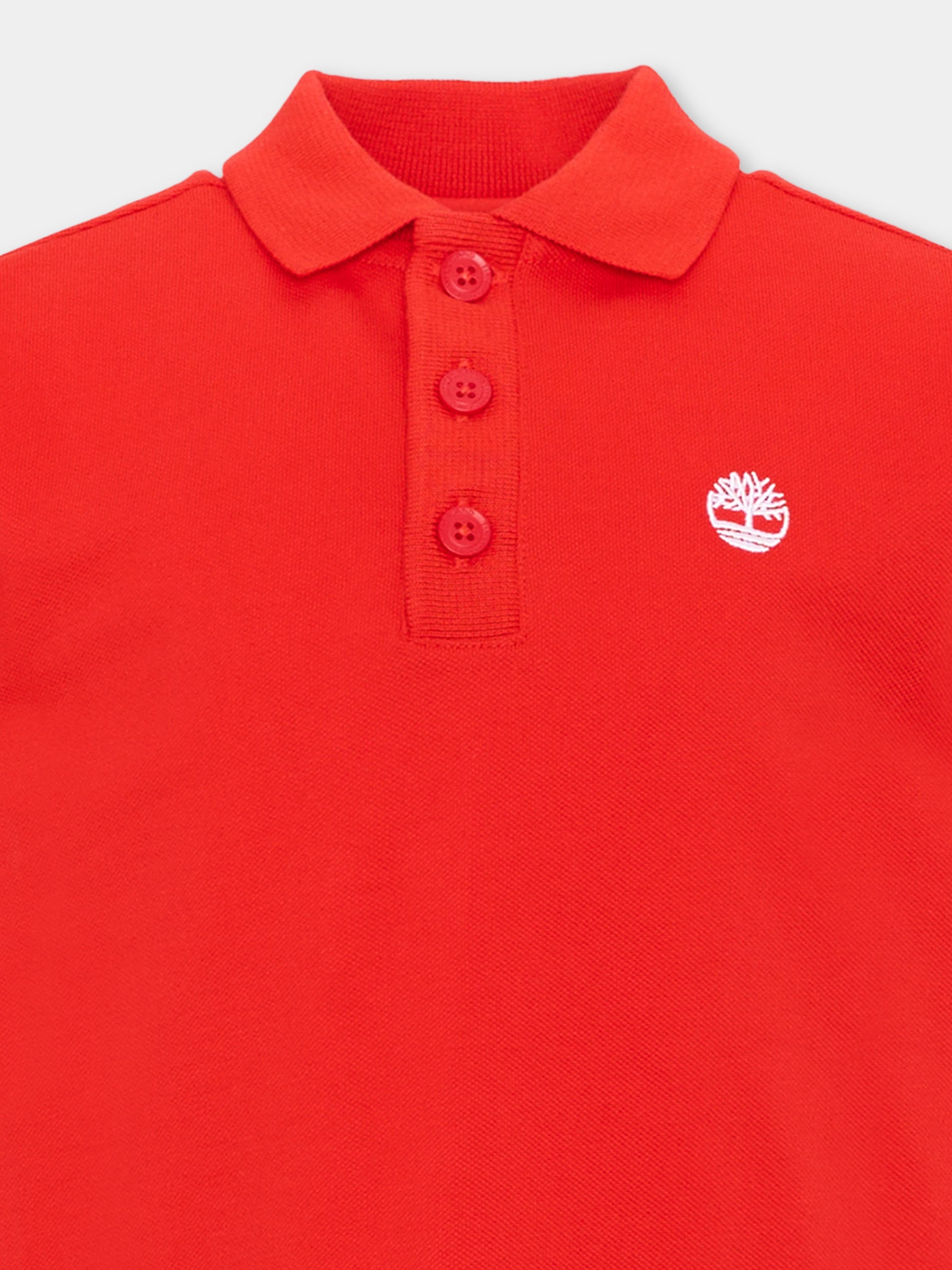 Polo rossa per bambino con logo,Timberland,T60875 97E