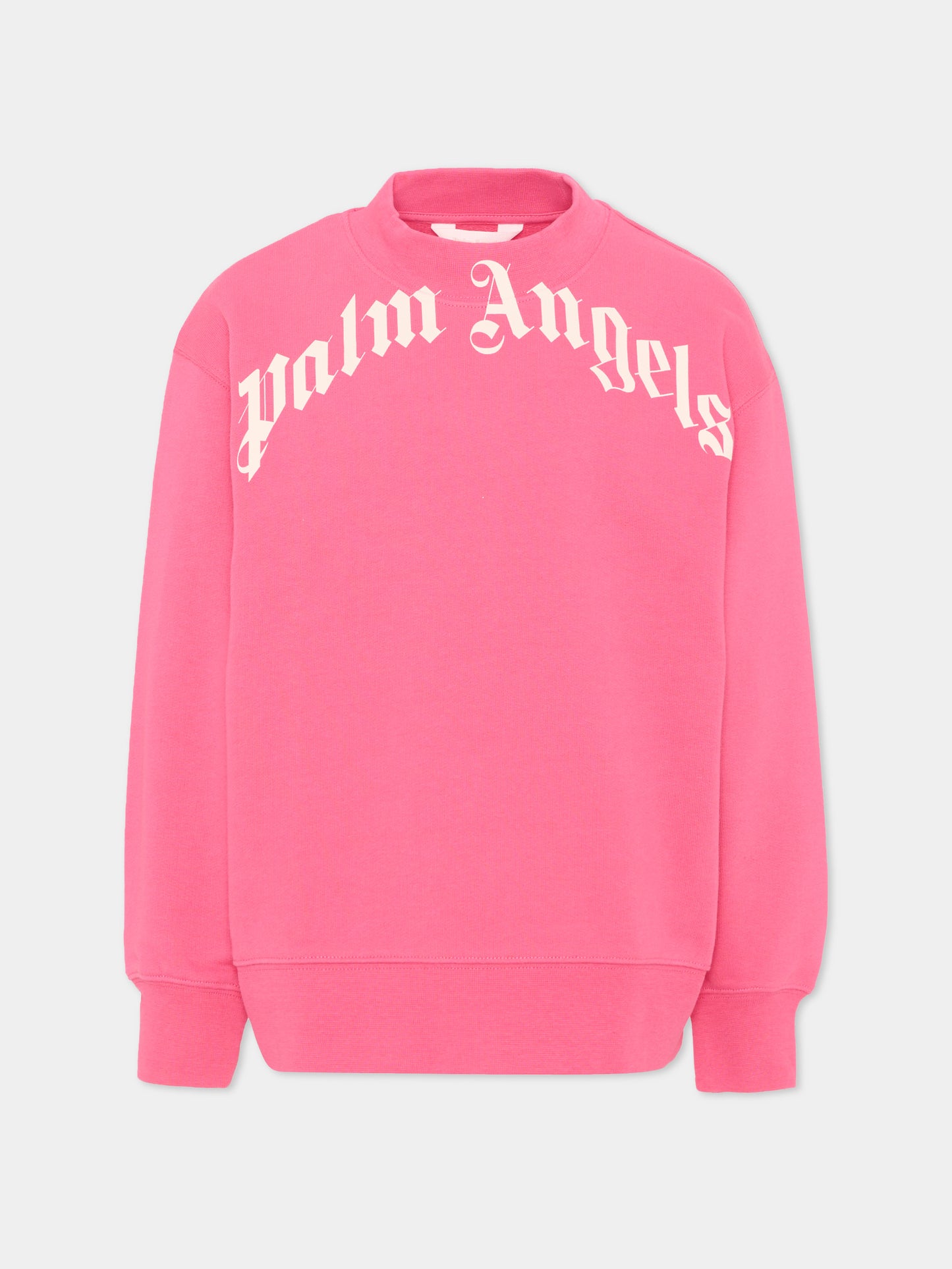 Felpa fucsia per bambina con logo,Palm Angels,PGBA013S26FLE001 044