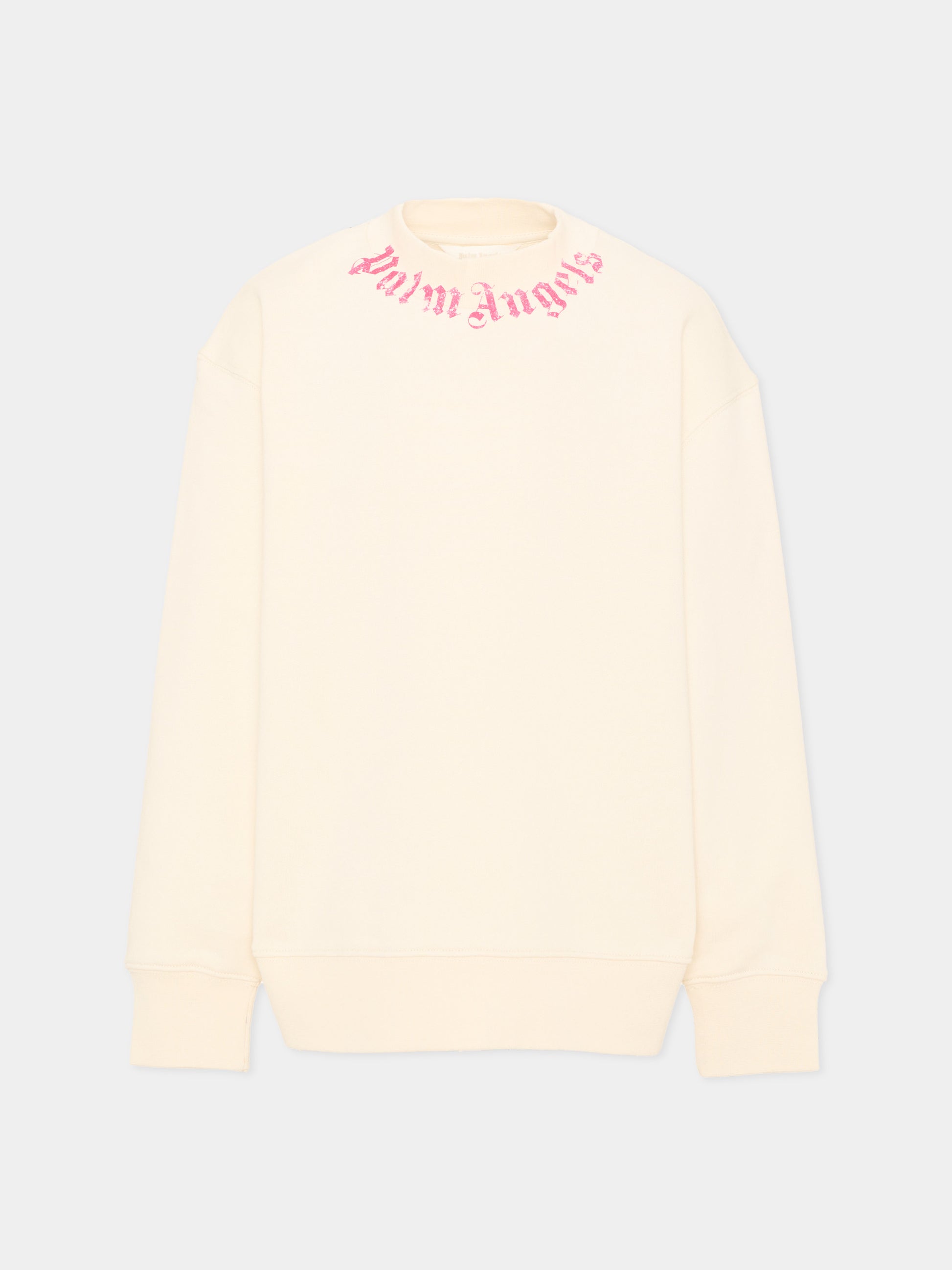 Felpa avorio per bambina con logo,Palm Angels,VPGBA013S26FLE004 002