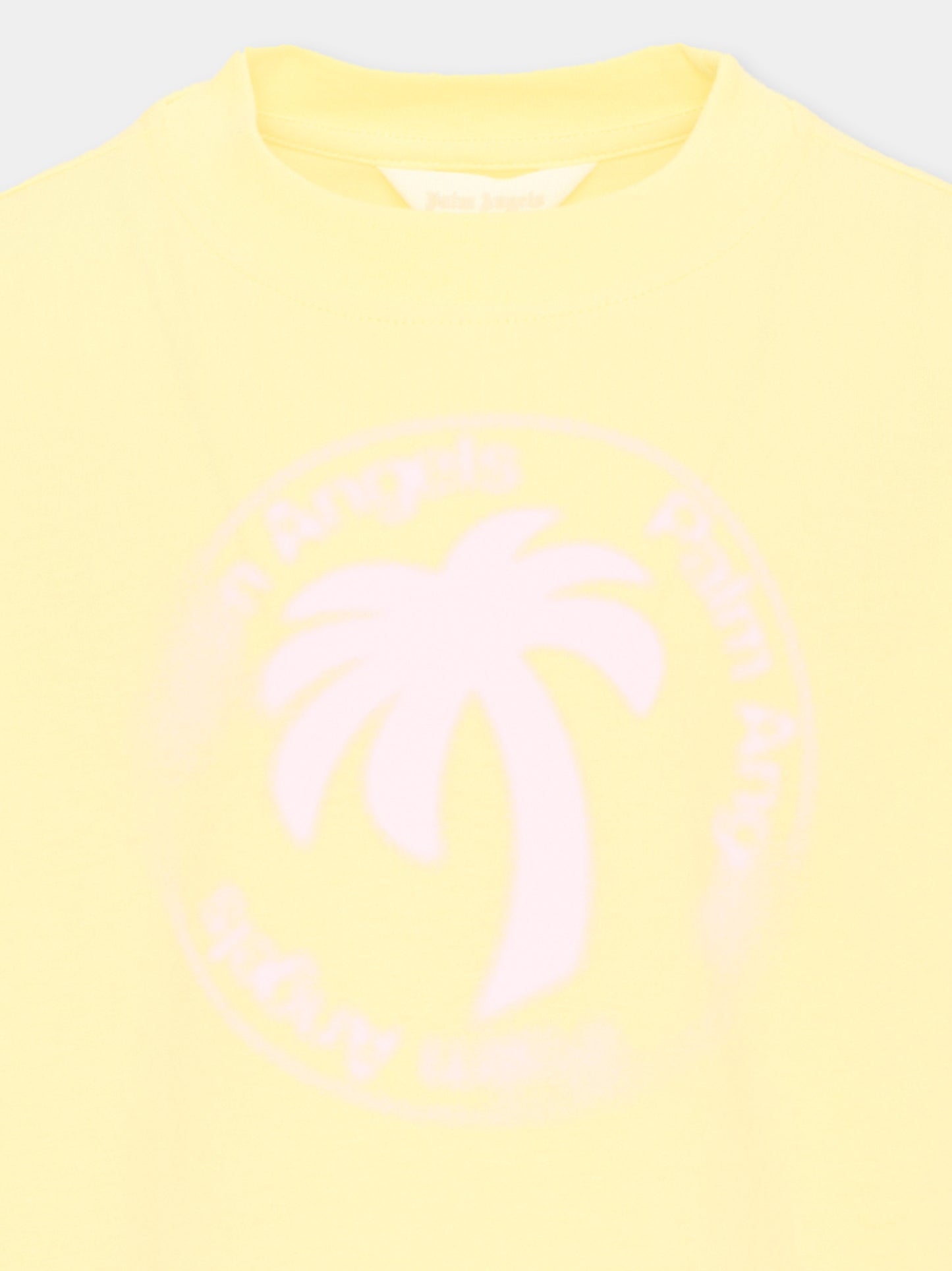 T-shirt gialla per bambina con stampa,Palm Angels,PGAA002S26JER004 020
