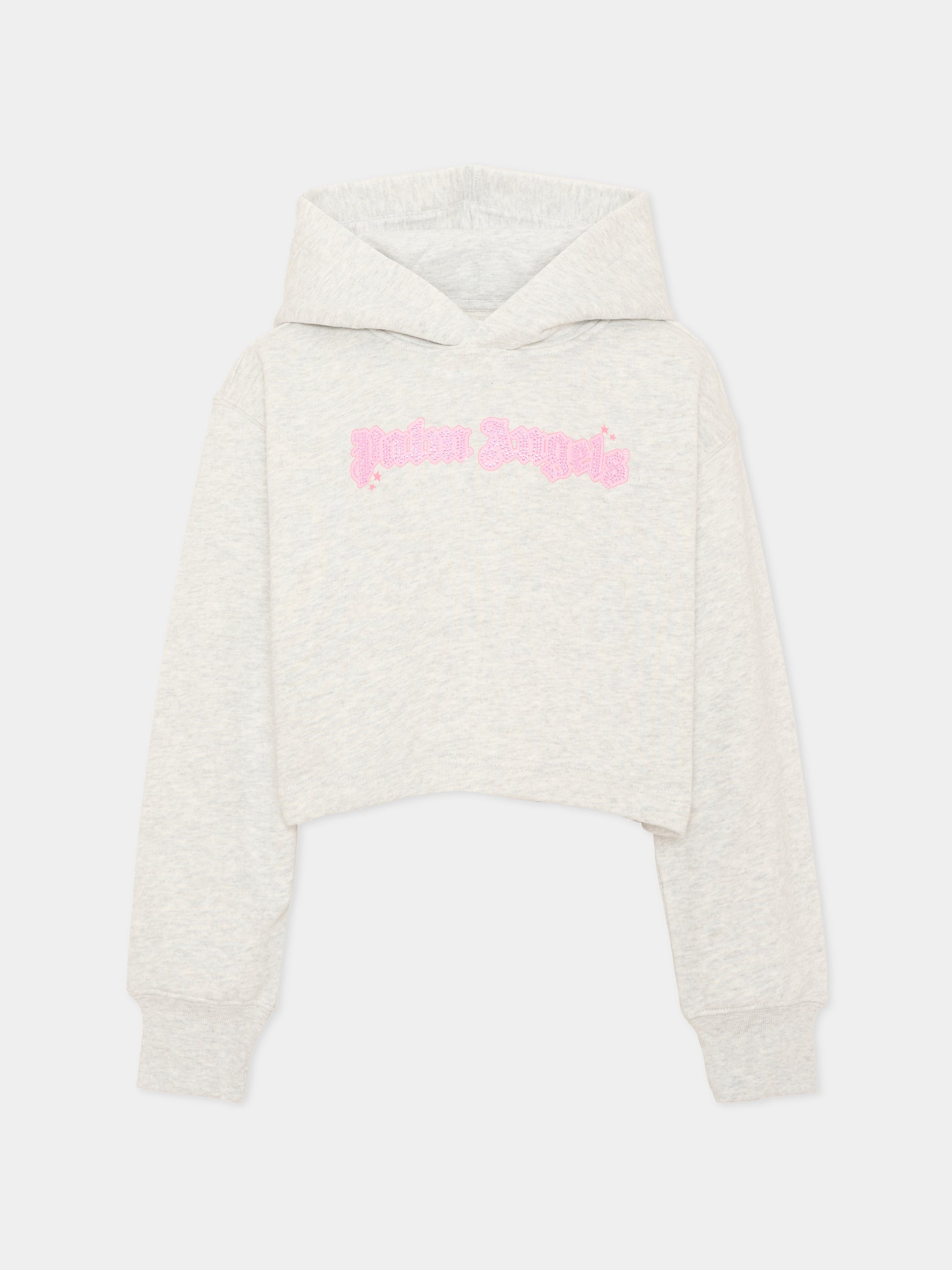 Felpa con cappuccio grigia con logo,Palm Angels,PGBB006S26FLE001 101