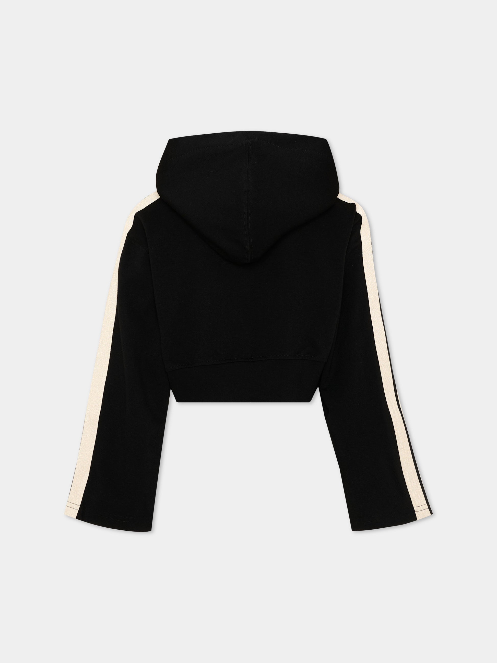 Felpa con cappuccio nera per bambina,Palm Angels,PGBD00BS26FLE001 110