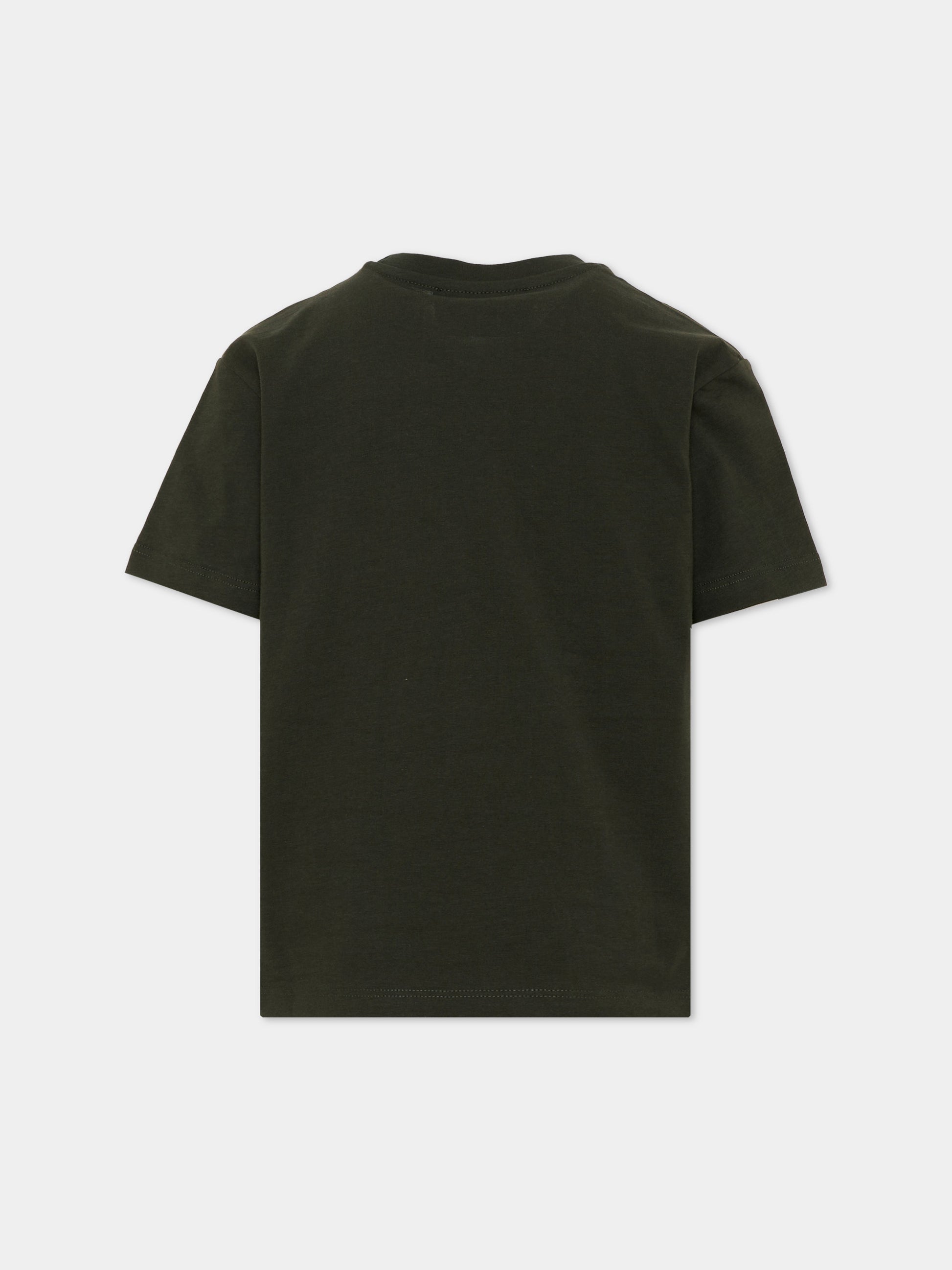 T-shirt verde per bambino con teschio,Philipp Plein Junior,S6PHJBTH068 082