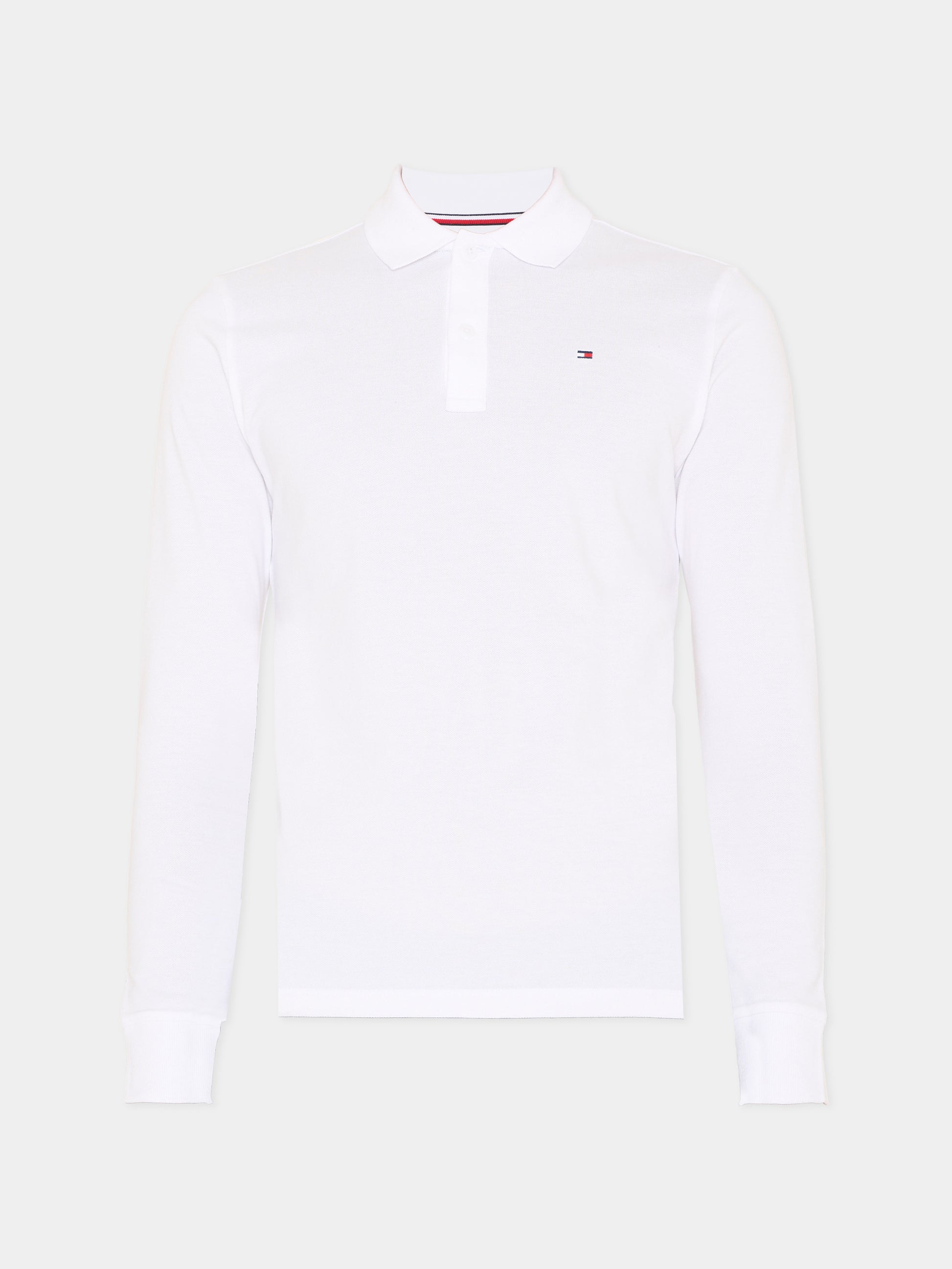 Polo a manica lunga bianca con logo,Tommy Hilfiger Junior,KB0KB09664 YBR