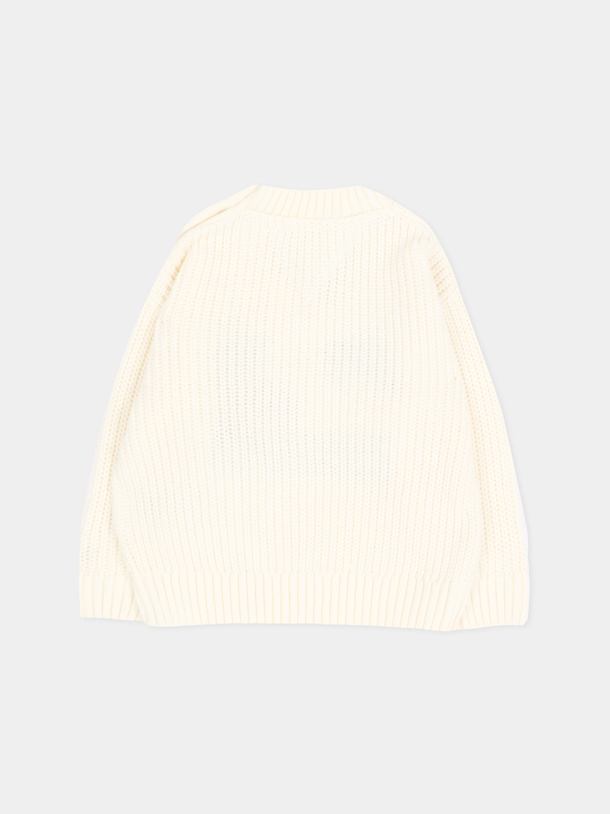 Maglione avorio per neonato con logo,Tommy Hilfiger Junior,KB0KB10071 YA8_