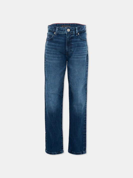 Jeans denim per bambini con logo,Tommy Hilfiger Junior,KB0KB10040 1BJ