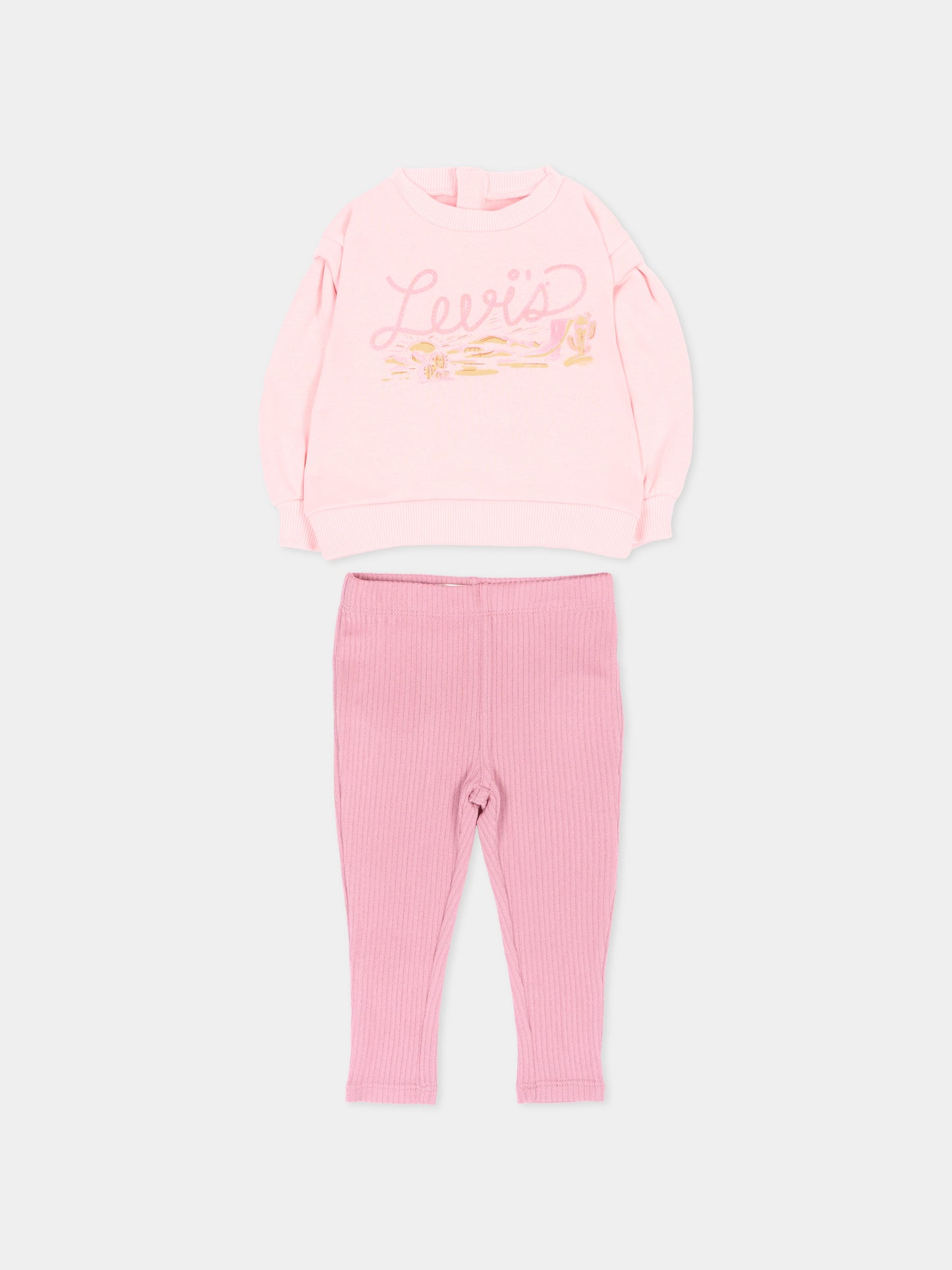 Completo sportivo lungo rosa per neonata,Levi's Kids,1EN470 AGJ