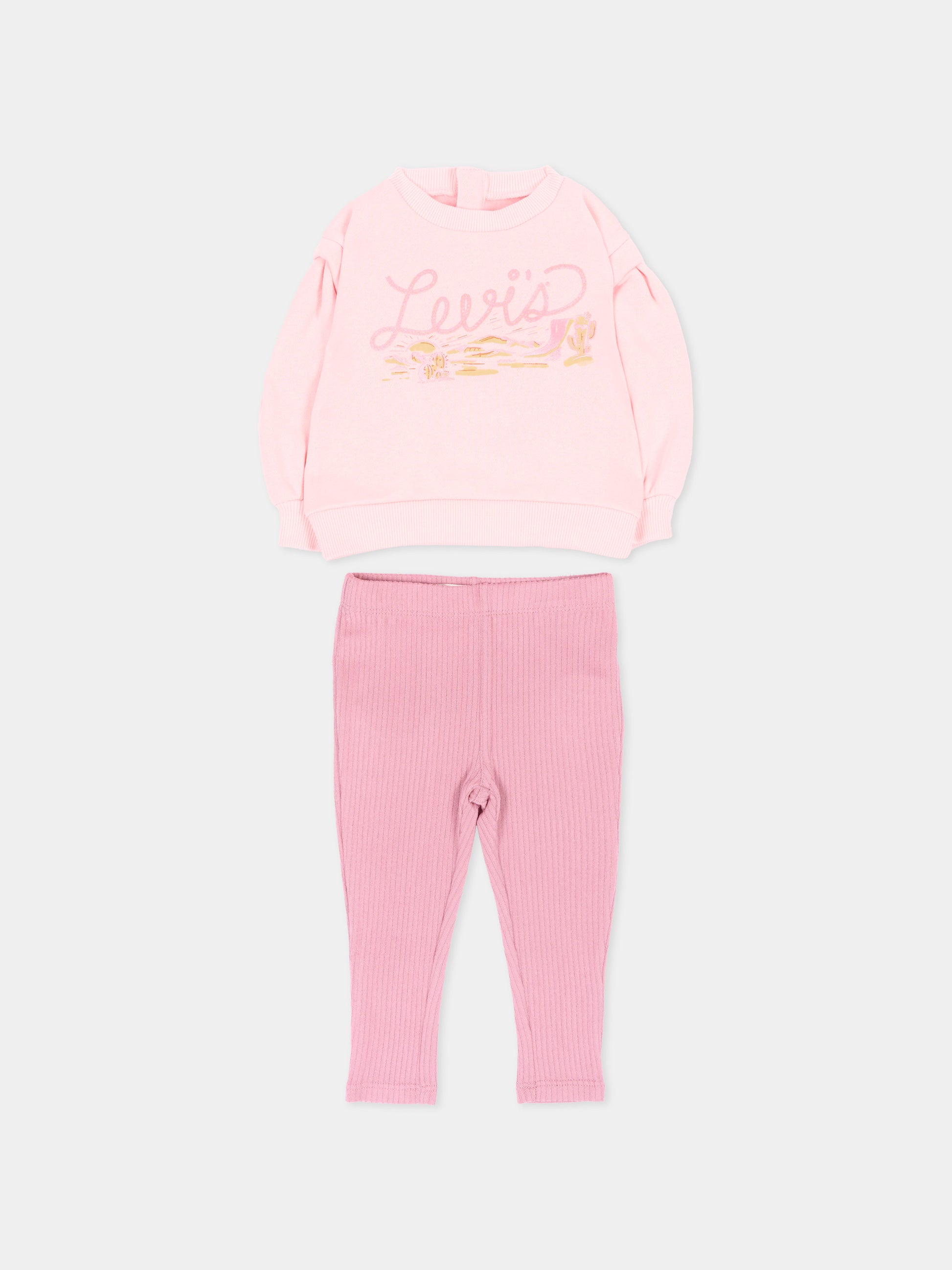 Completo sportivo lungo rosa per neonata,Levi's Kids,1EN470 AGJ