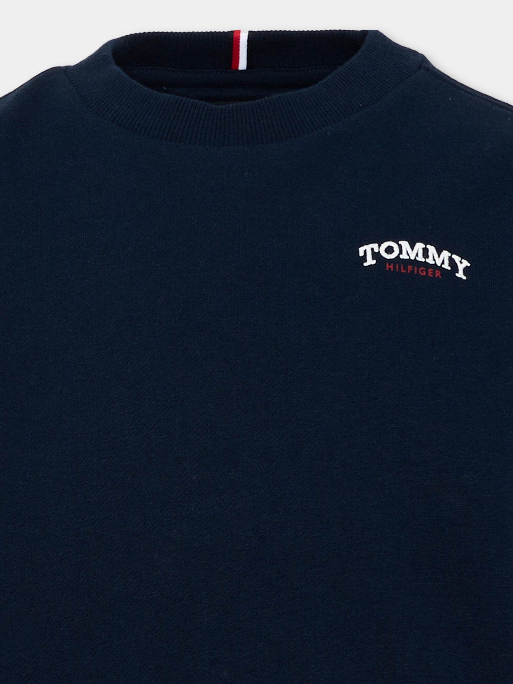 Felpa blu per bambino con ricamo Tommy,Tommy Hilfiger Junior,KB0KB10255 C1G