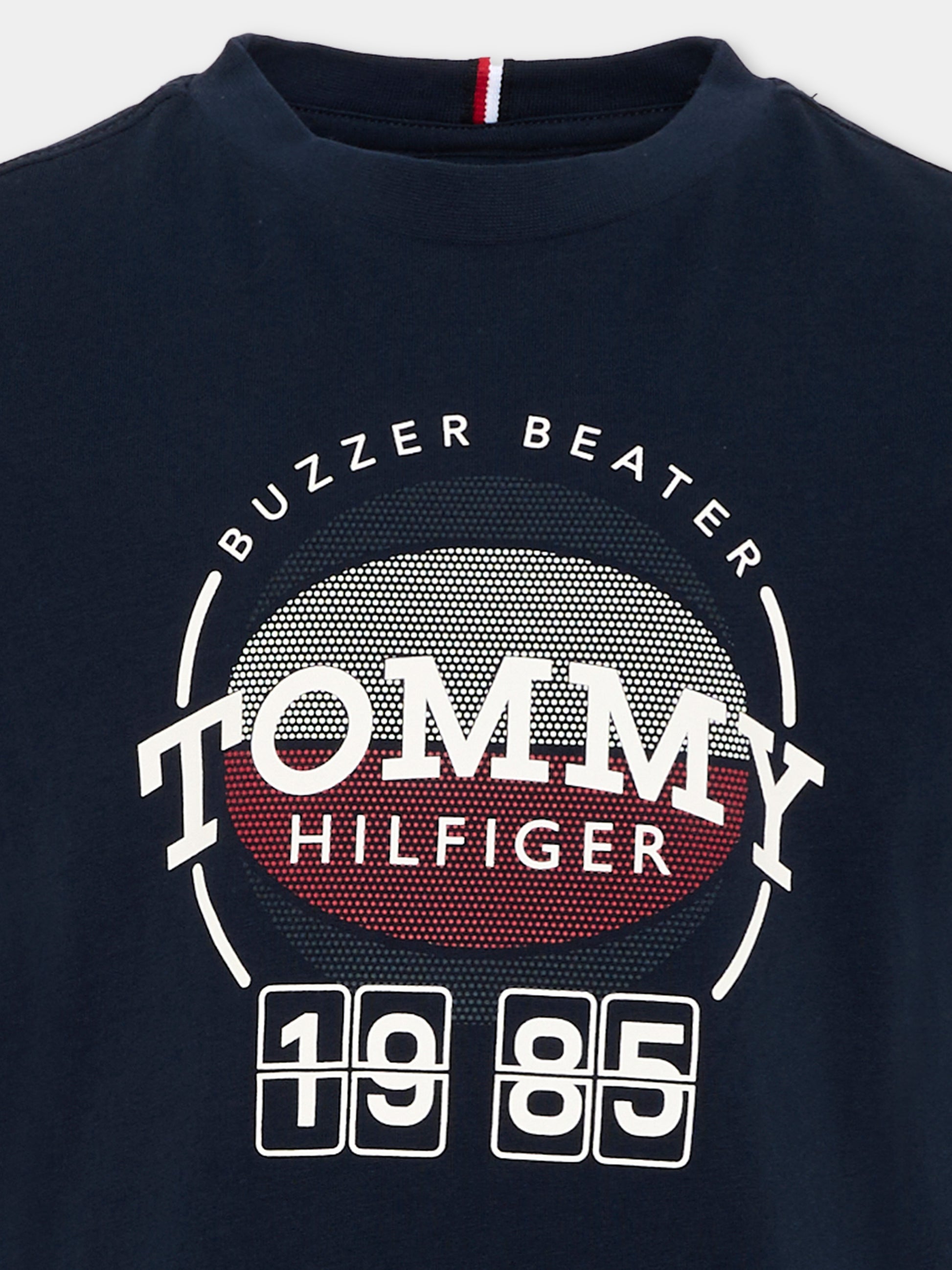 T-shirt a manica corta blu per bambino logo,Tommy Hilfiger Junior,KB0KB10277 C1G