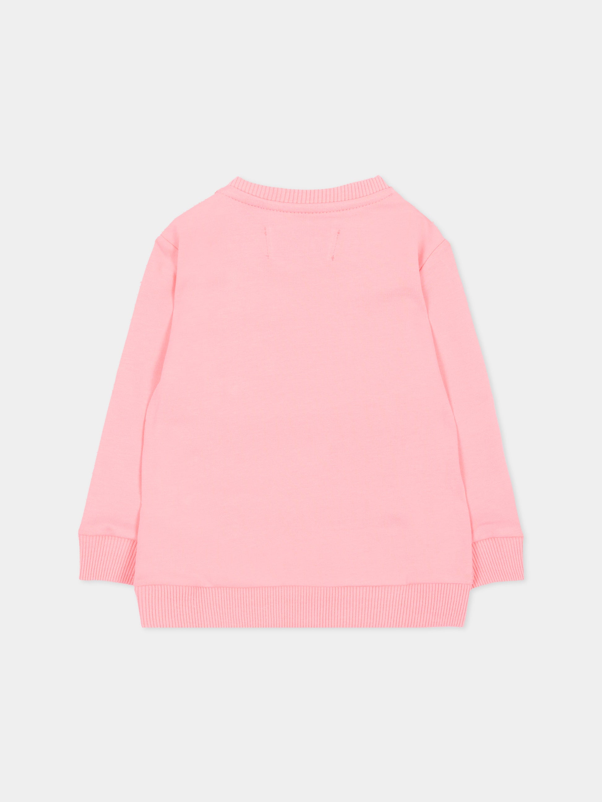 Felpa rosa per neonata tasca denim,Roy Roger's Kids,RG186 0 2362