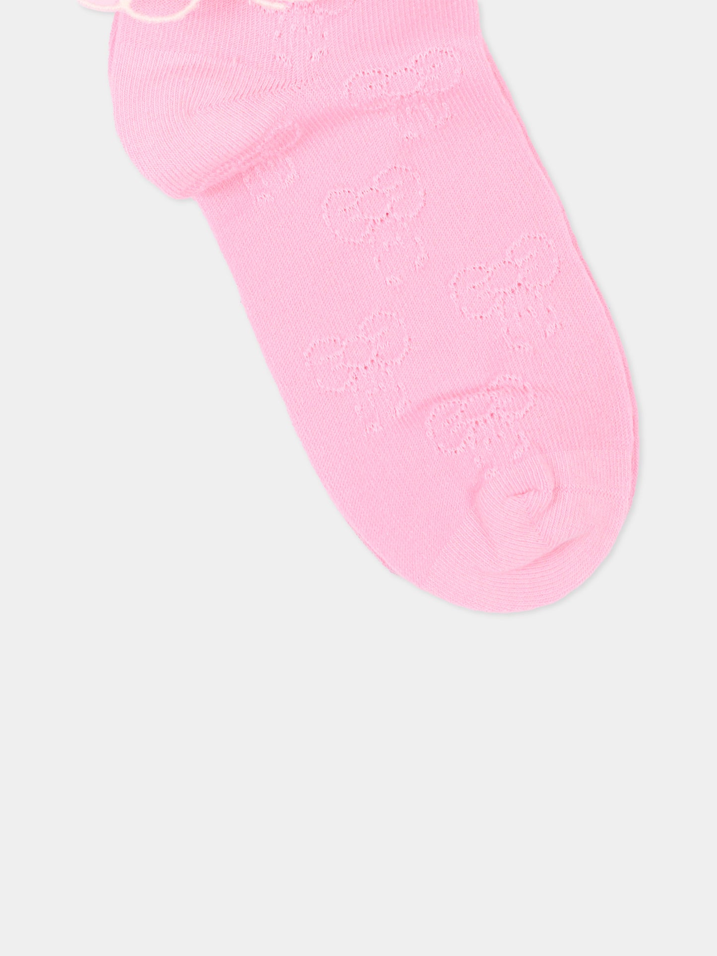 Calze rosa per bambina con tulle,Poco Blush,SS262A02