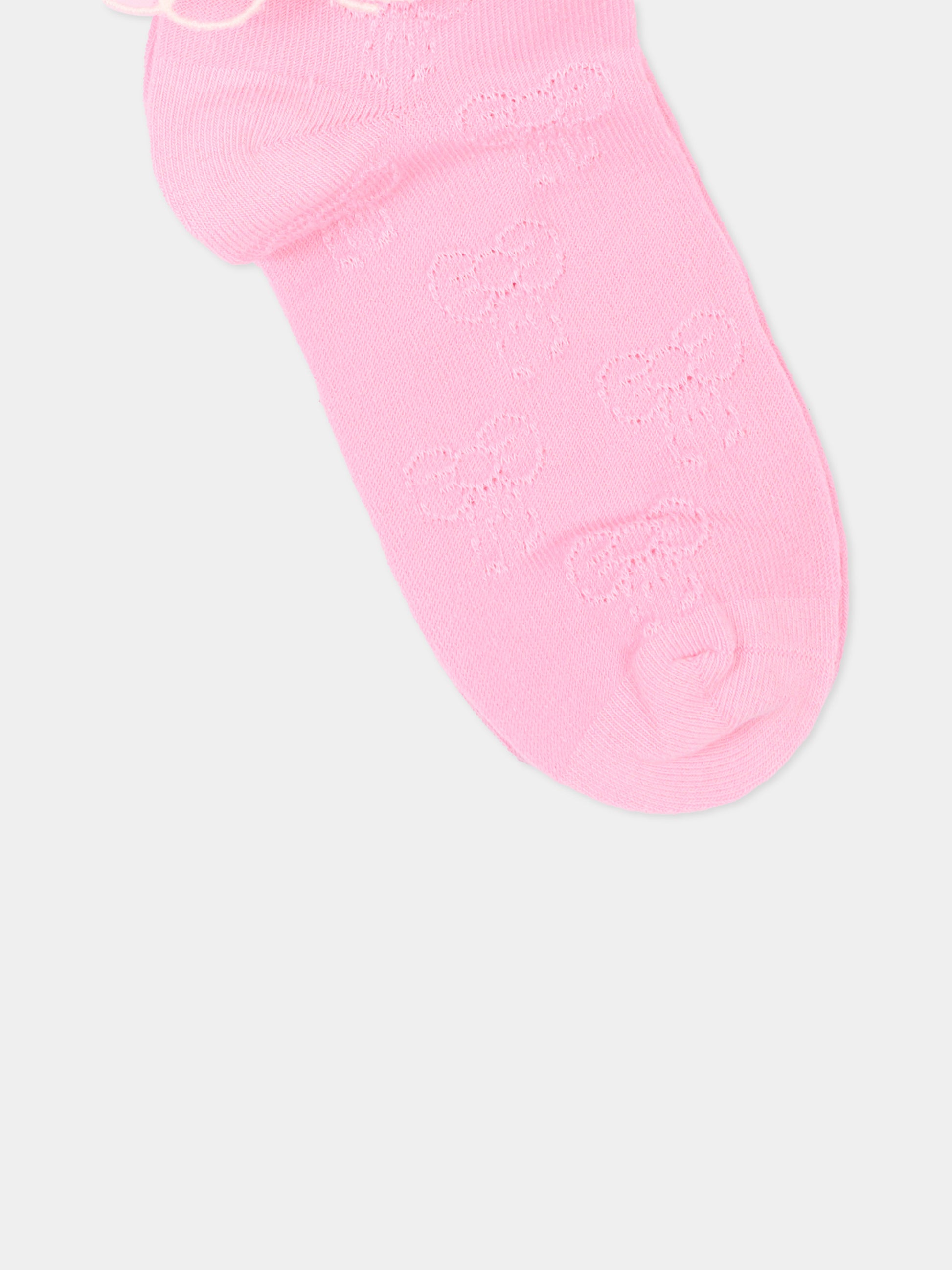Calze rosa per bambina con tulle,Poco Blush,SS262A02