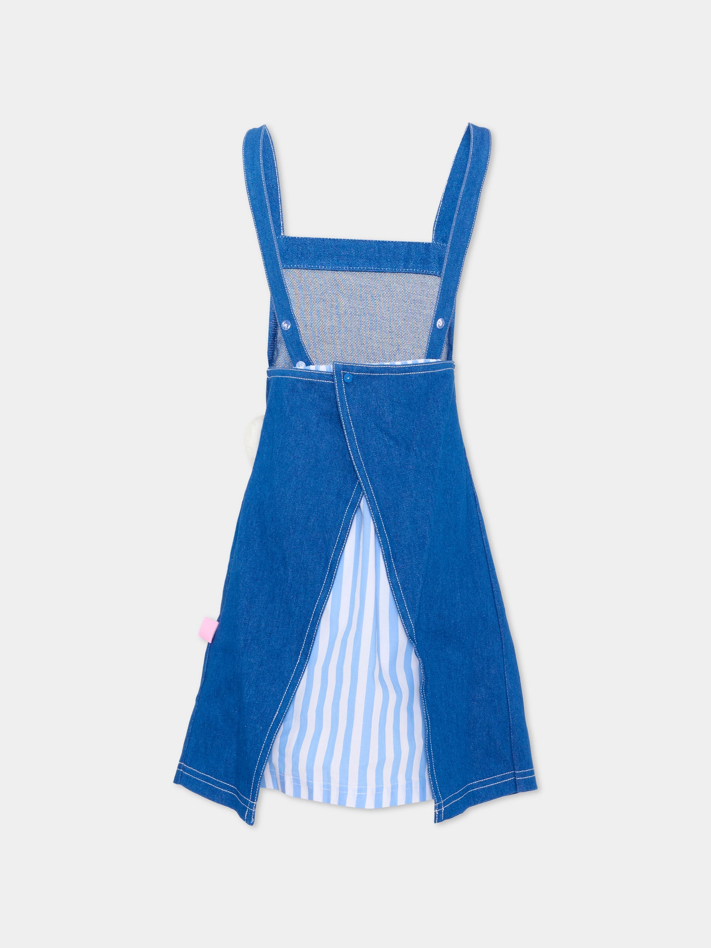 Salopette denim con gatto per bambina,Poco Blush,SS26245