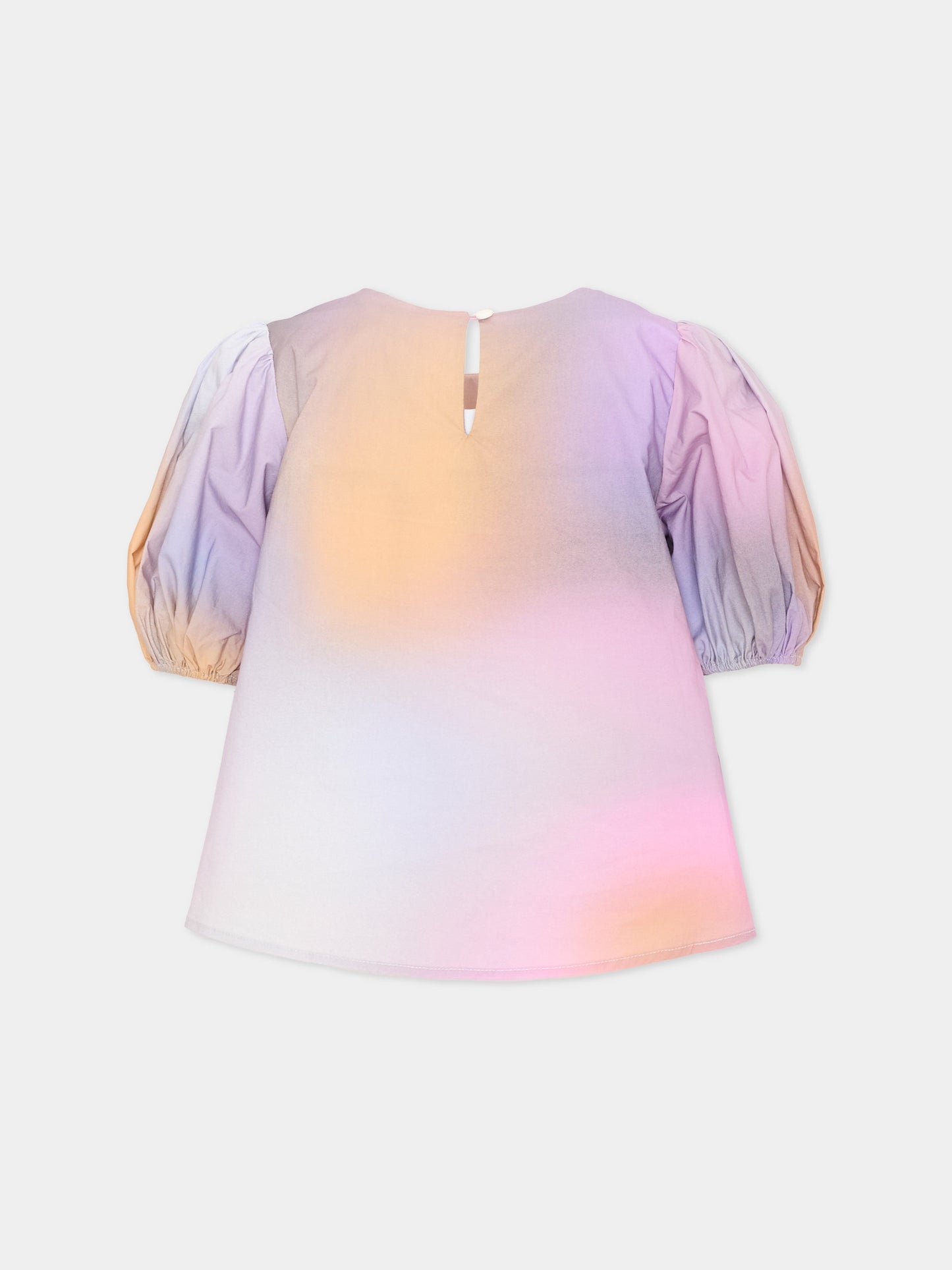 T-shirt a manica corta multicolor per bambina stampa gattino,Poco Blush,SS26269