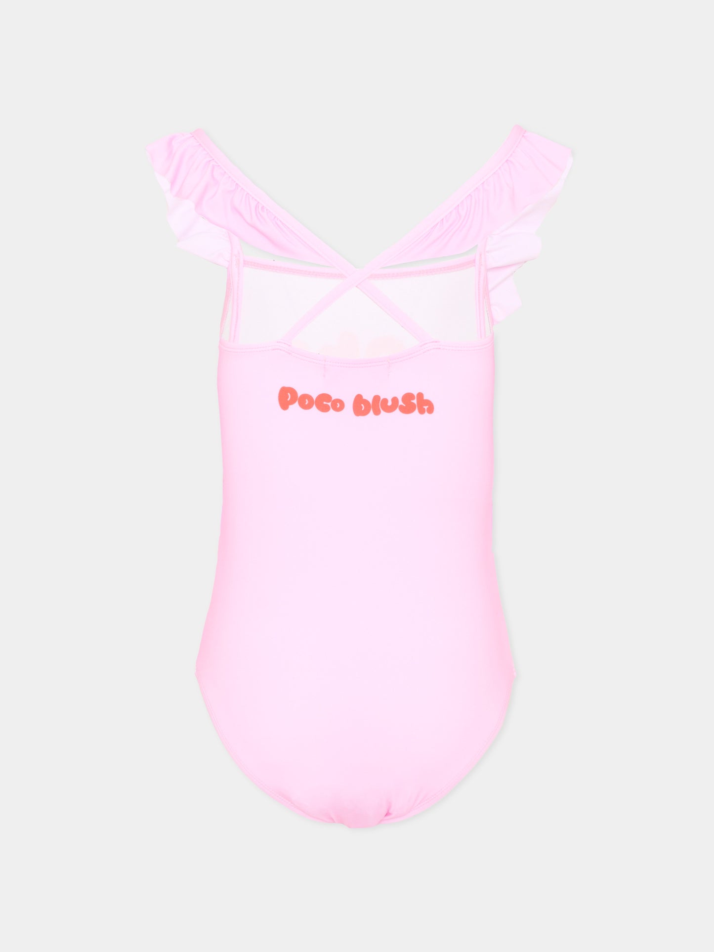 Costume intero rosa per bambina con pony,Poco Blush,SS264106