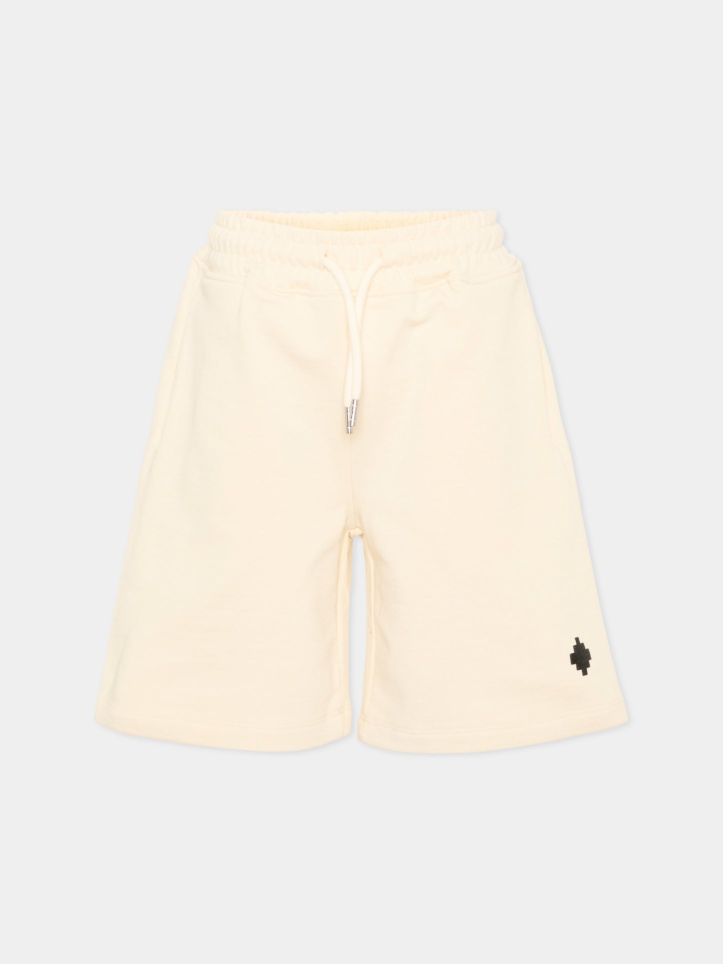Shorts avorio per bambino con logo,County Of Milan Kids,S6CMJBBE005 412