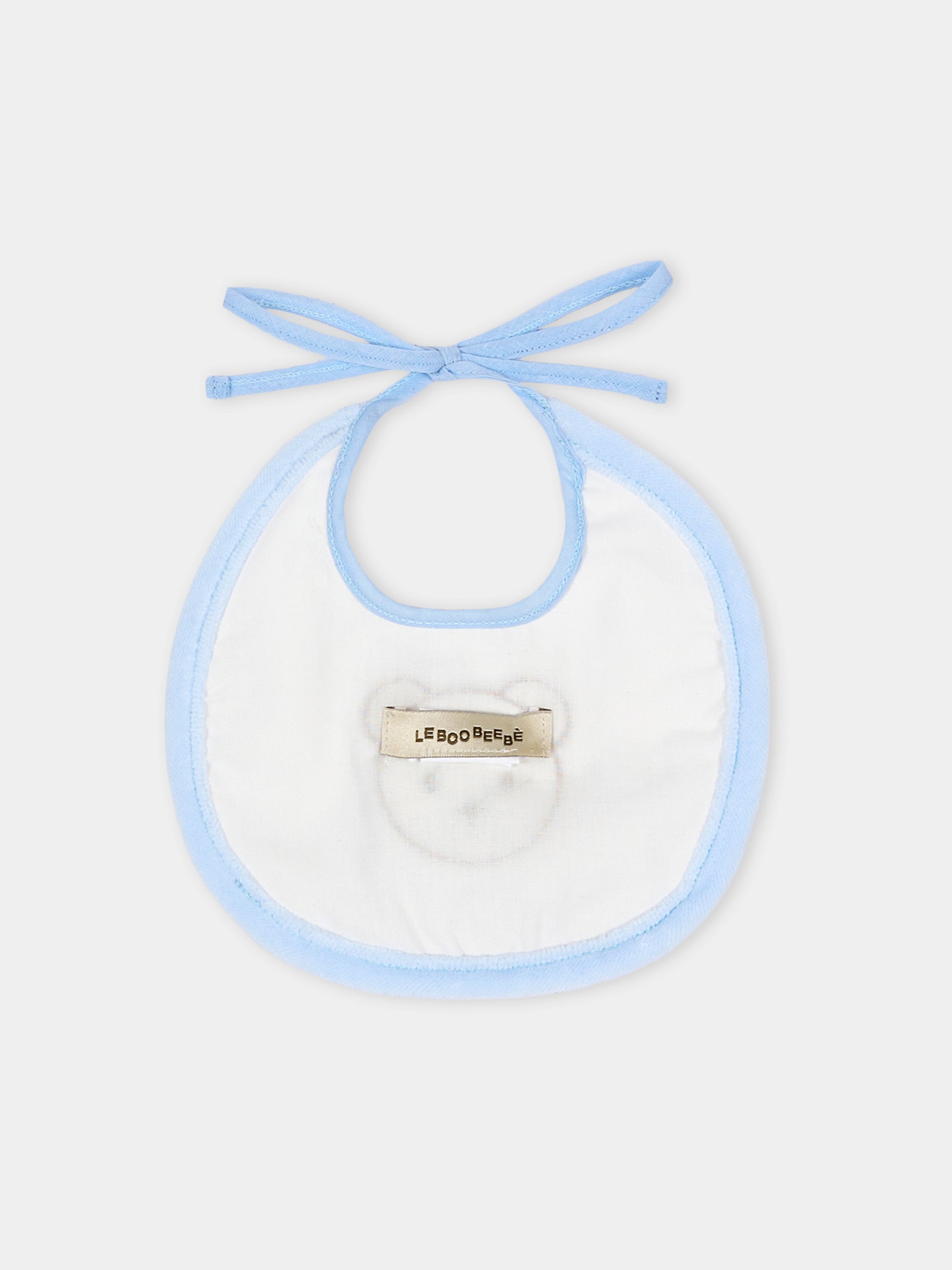 Bavaglini bianco per neonato con orsetto,Le Boo Beebè,CBB040 2040