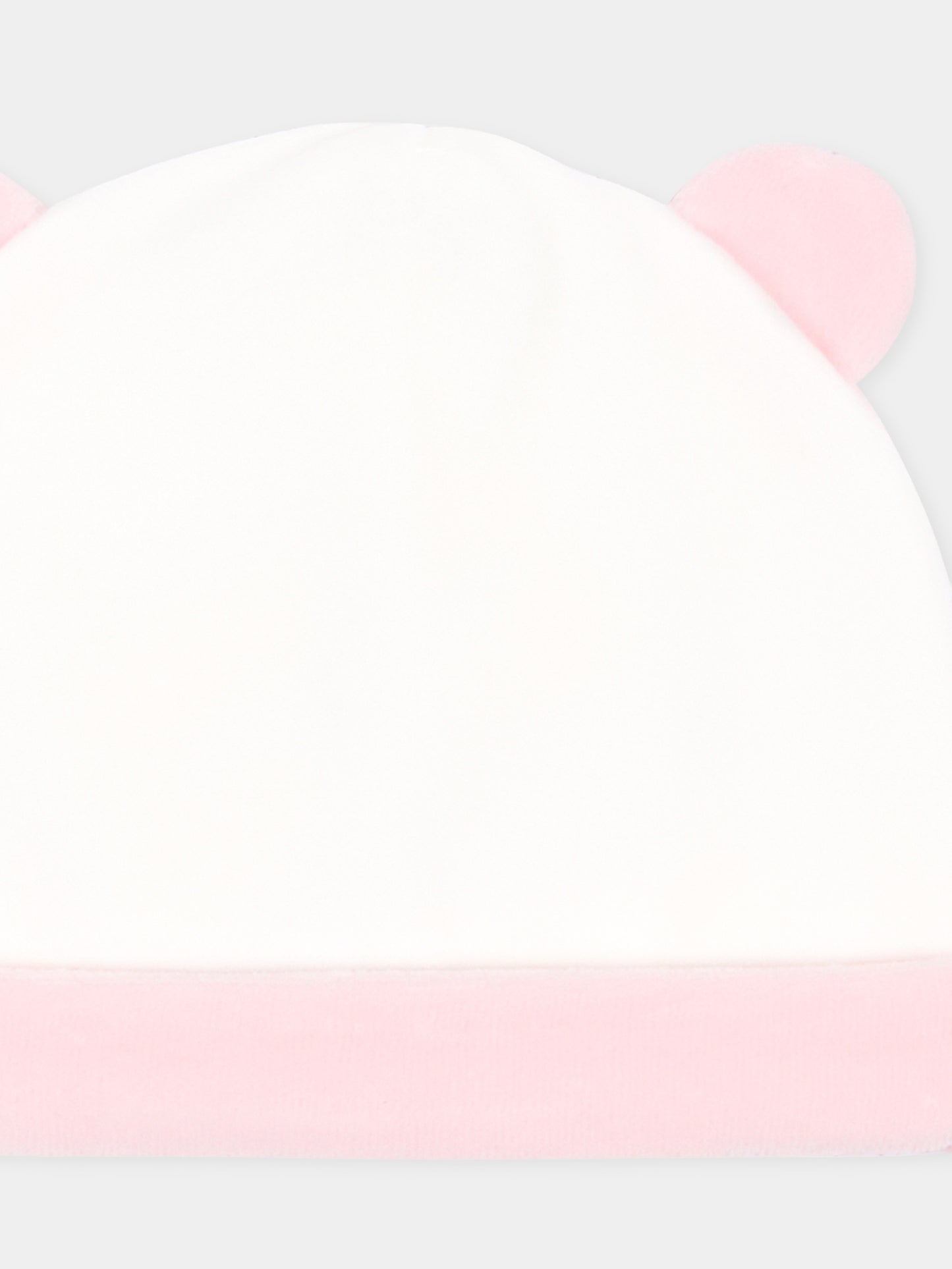 Cappello avorio per neonata in ciniglia con orecchie,Le Boo Beebè,CCB040 30