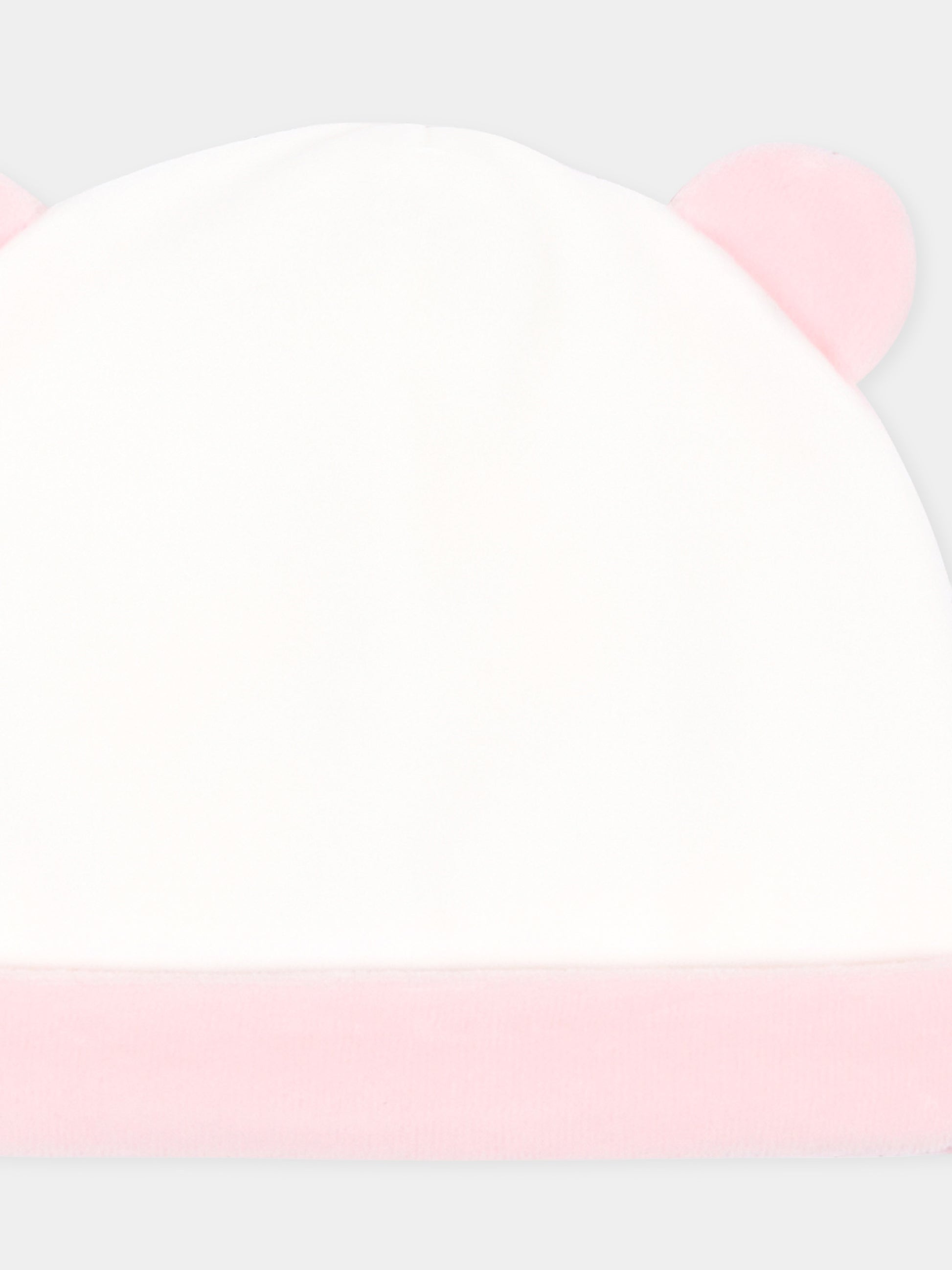 Cappello avorio per neonata in ciniglia con orecchie,Le Boo Beebè,CCB040 30