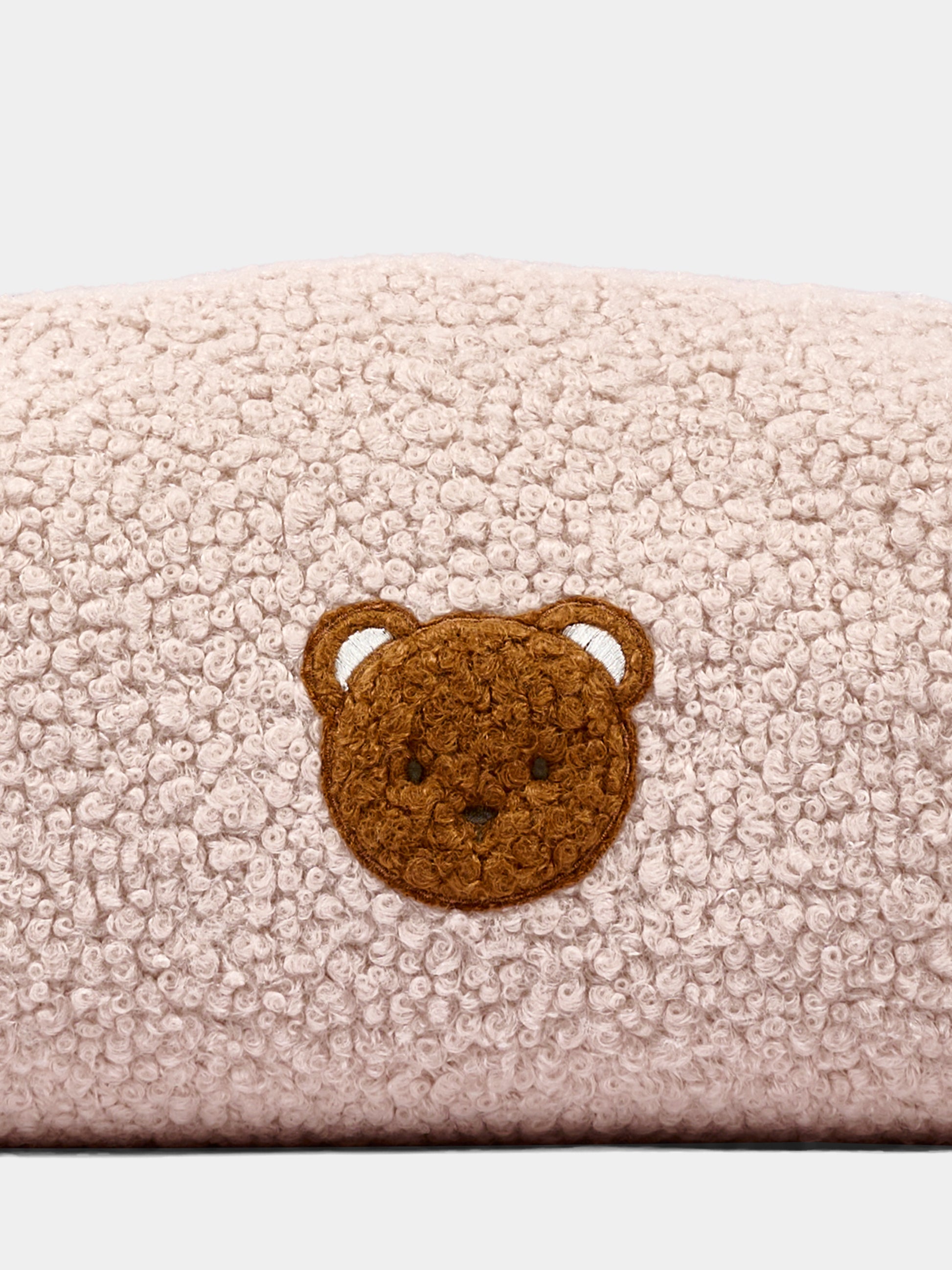 Pochette avorio per neonati con orsetto effetto bouclé,Le Boo Beebè,CBR040 21