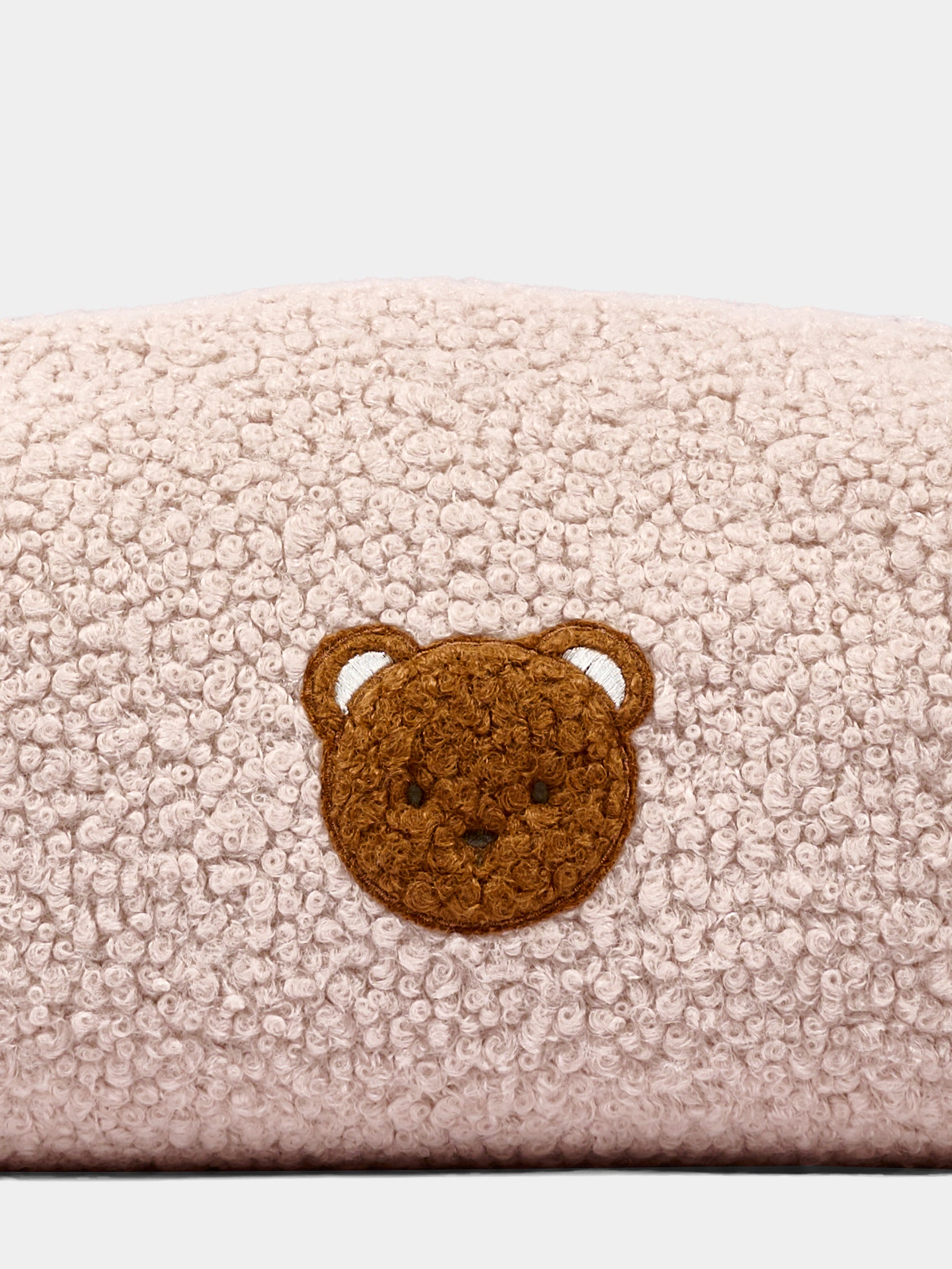 Pochette avorio per neonati con orsetto effetto bouclé,Le Boo Beebè,CBR040 21