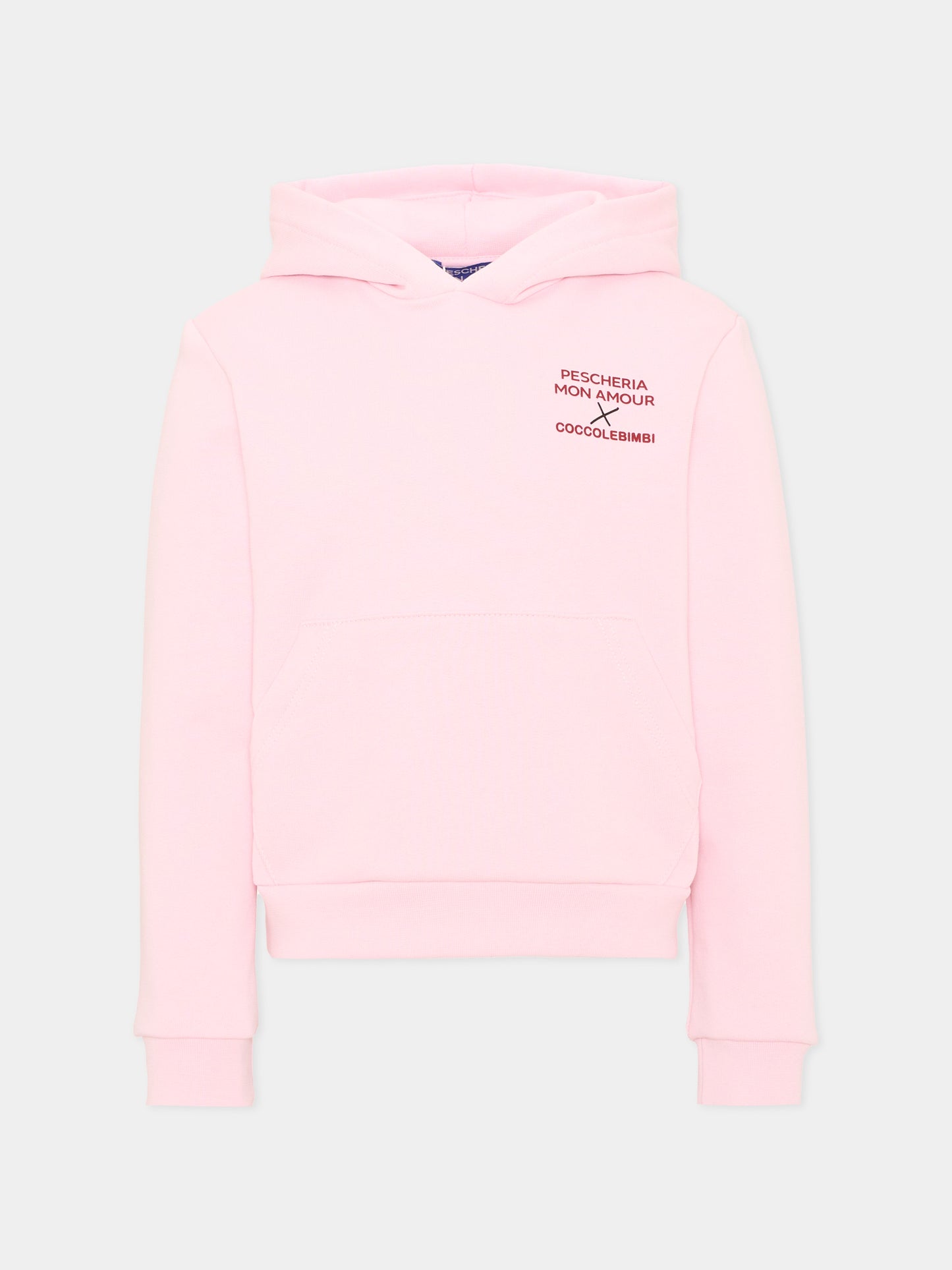 Felpa con cappuccio rosa per bambina,Pescheria Mon Amour X Coccolebimbi,PMAK HD003 PNK