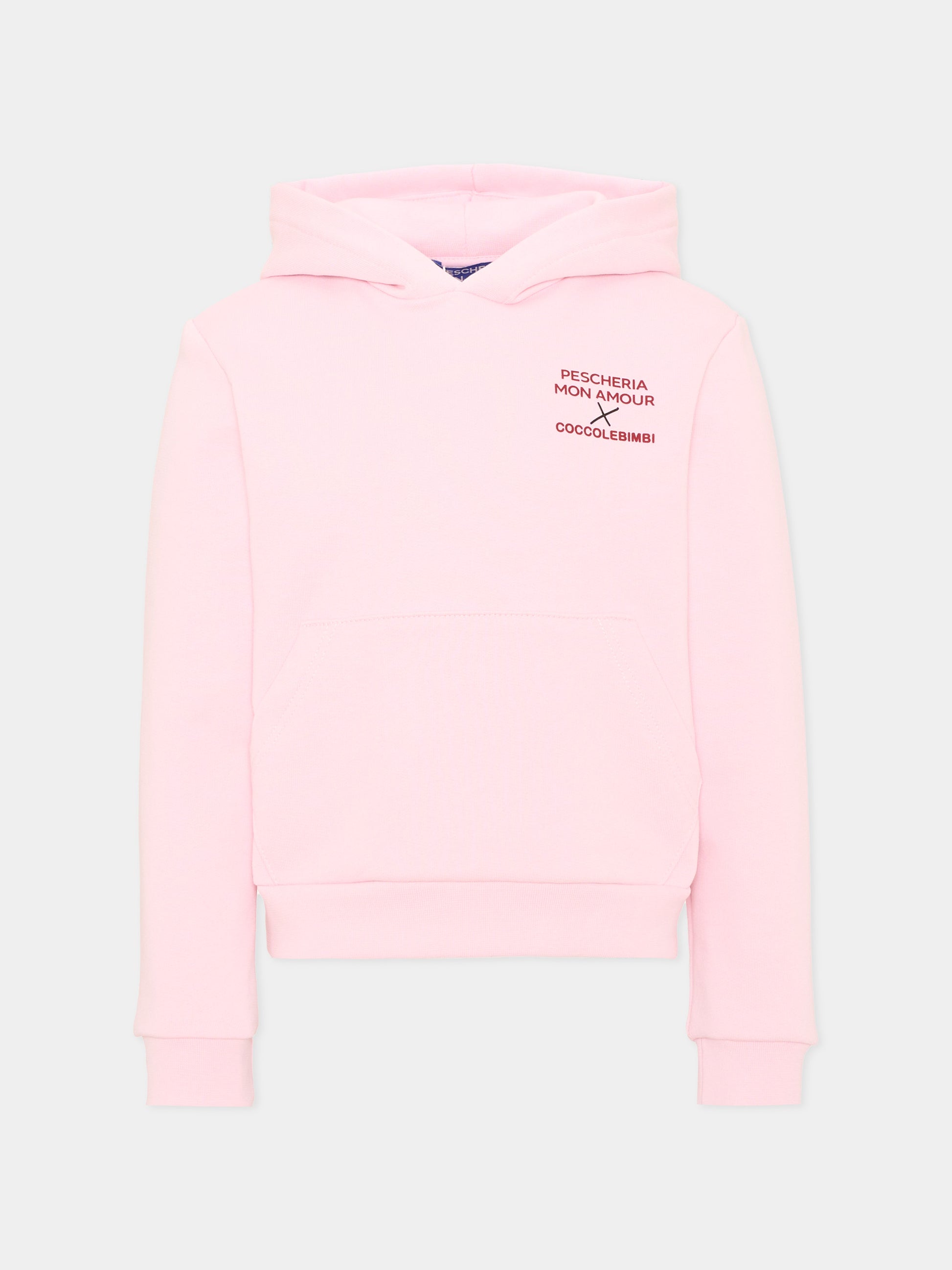 Felpa con cappuccio rosa per bambina,Pescheria Mon Amour X Coccolebimbi,PMAK HD003 PNK