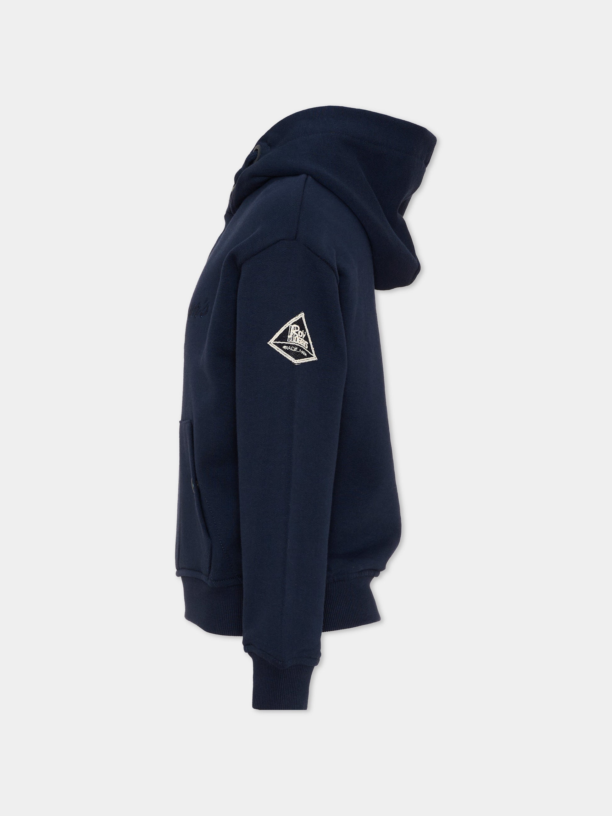 Felpa con cappuccio blu con logo,Roy Roger's Kids,R F101 00 3885