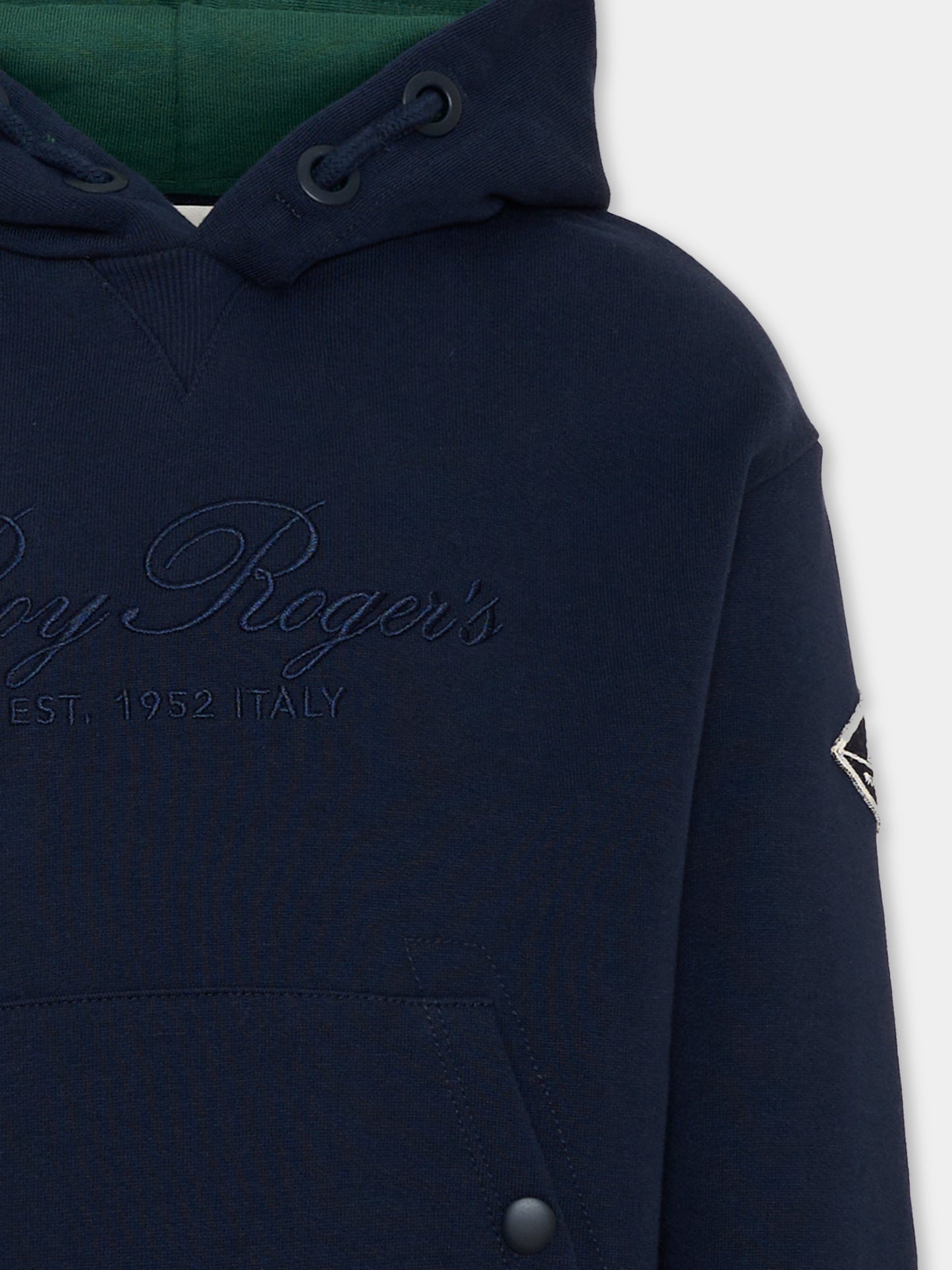Felpa con cappuccio blu con logo,Roy Roger's Kids,R F101 00 3885