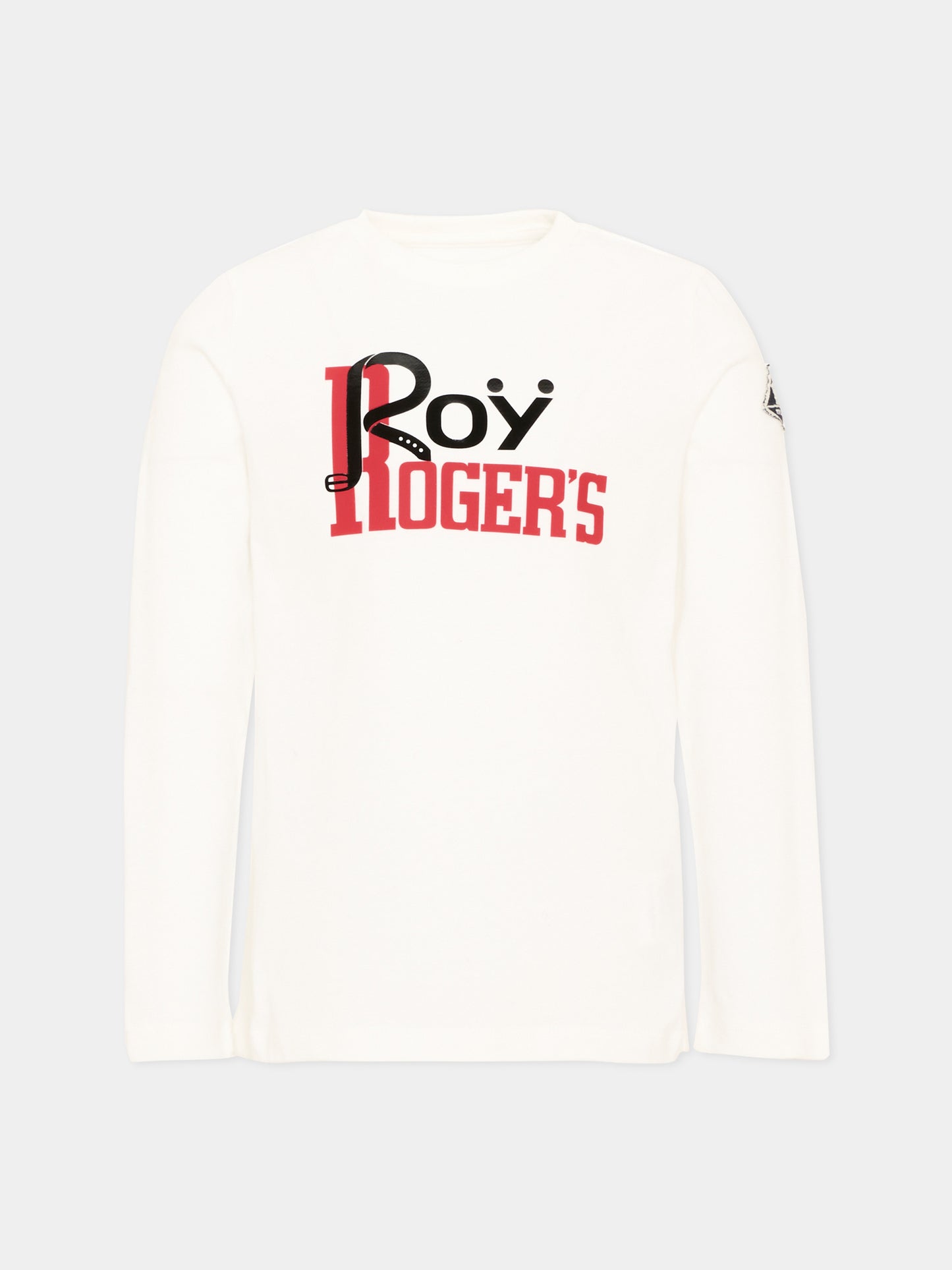 T-shirt a manica lunga bianca con logo,Roy Roger's Kids,R F104 00 0112