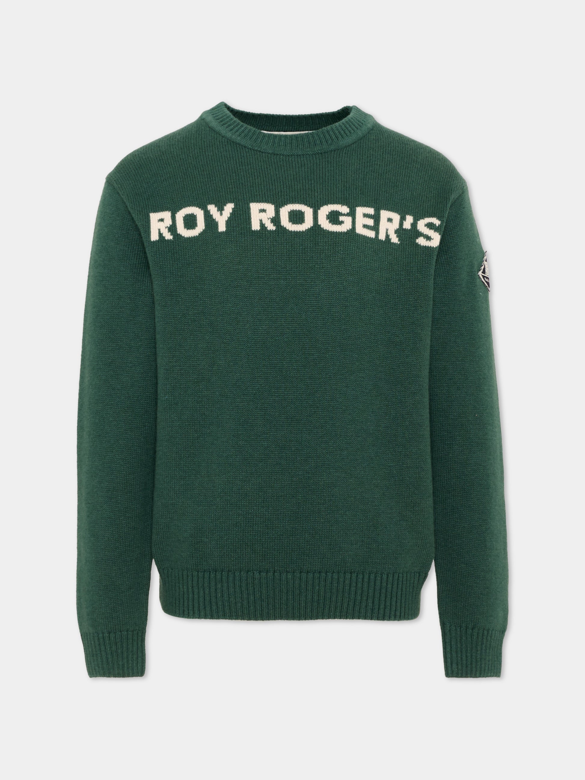 Maglione verde per bambino con logo,Roy Roger's Kids,R F107 00 4743