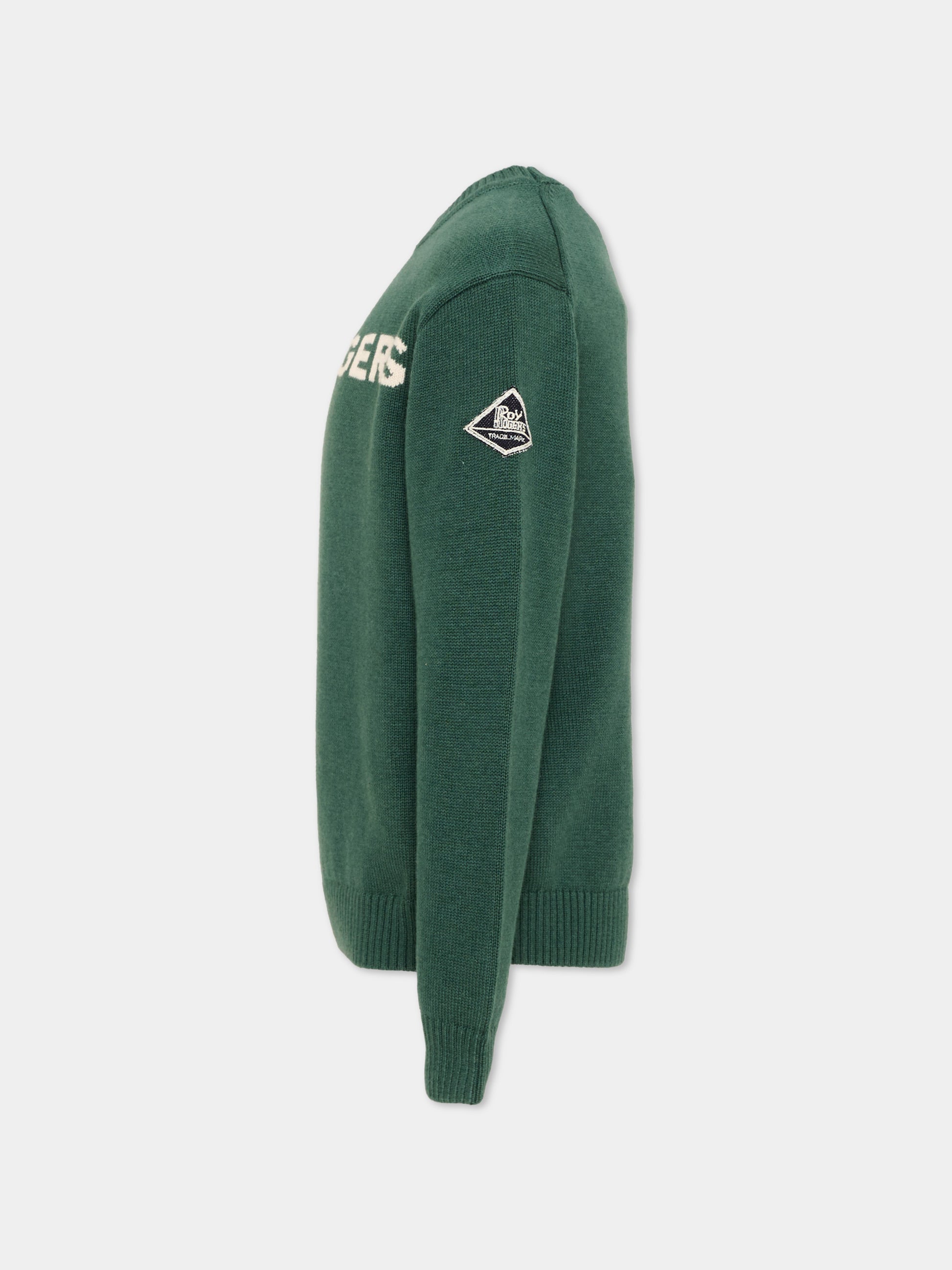 Maglione verde per bambino con logo,Roy Roger's Kids,R F107 00 4743