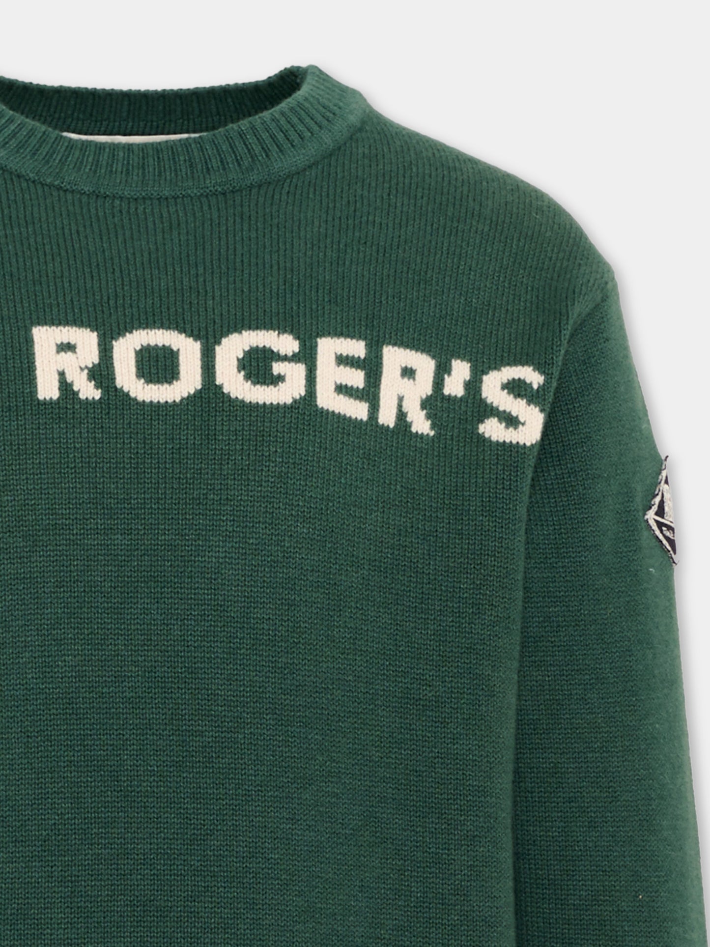 Maglione verde per bambino con logo,Roy Roger's Kids,R F107 00 4743