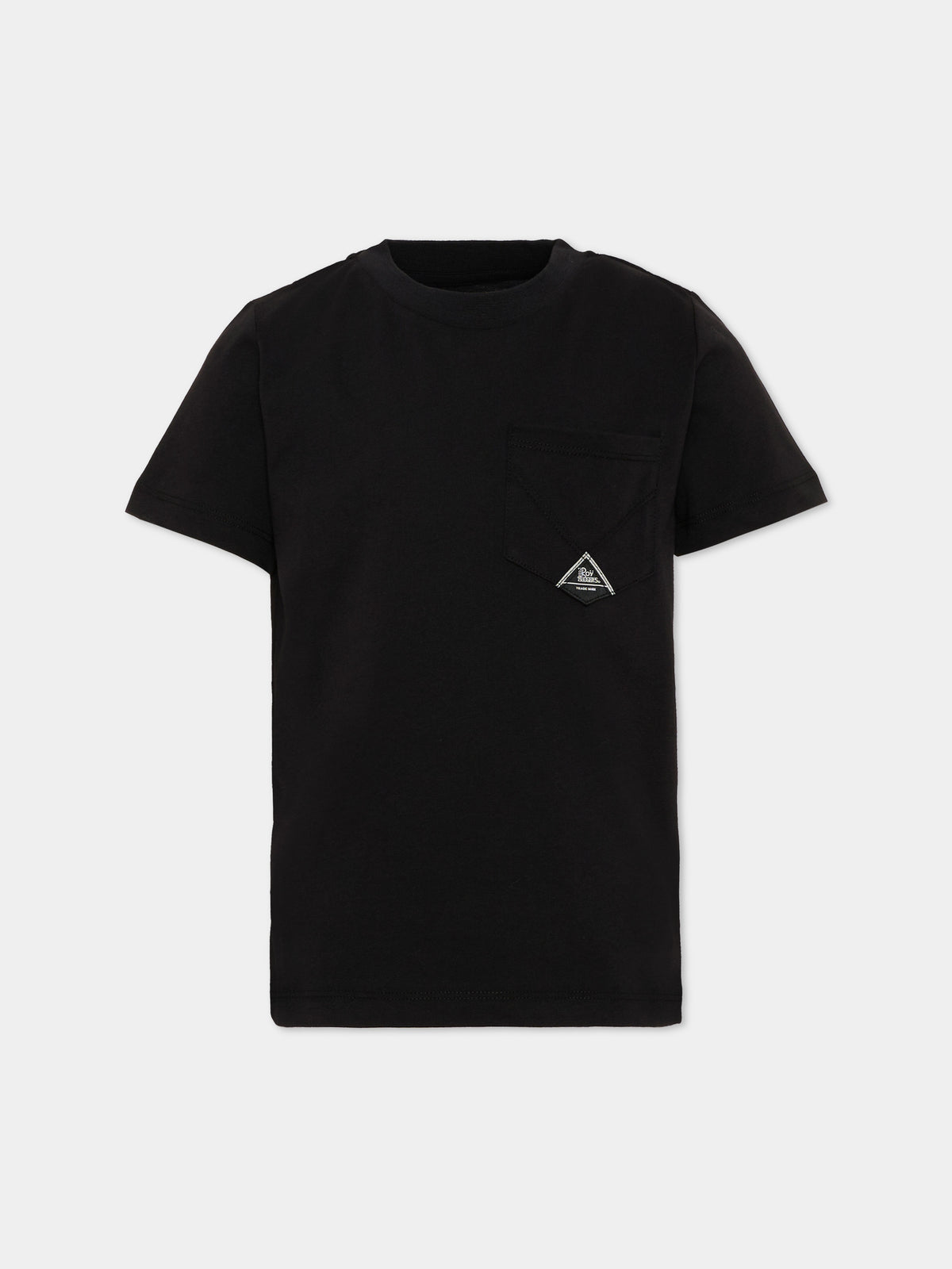 T-shirt nera per bambino con tasca,Roy Roger's Kids,R F108 00 0658