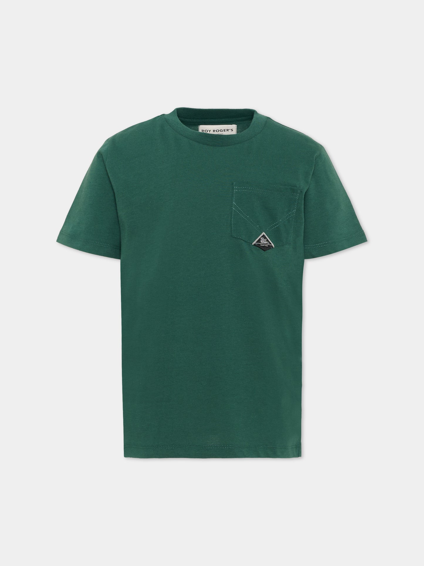 T-shirt a manica corta verde con tasca,Roy Roger's Kids,R F108 00 4743