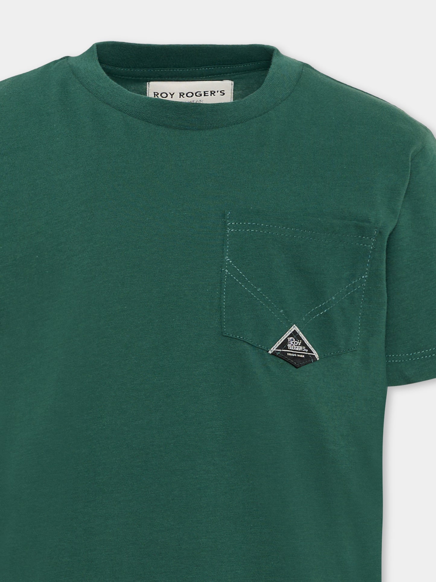 T-shirt a manica corta verde con tasca,Roy Roger's Kids,R F108 00 4743