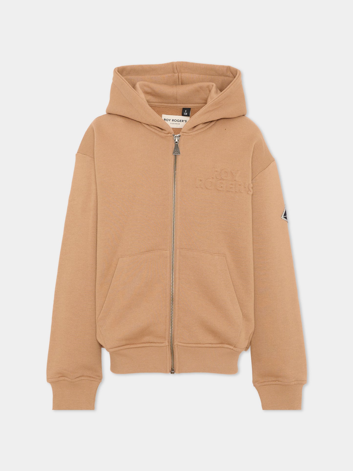 Felpa con cappuccio beige con zip,Roy Roger's Kids,R F124 00 0729
