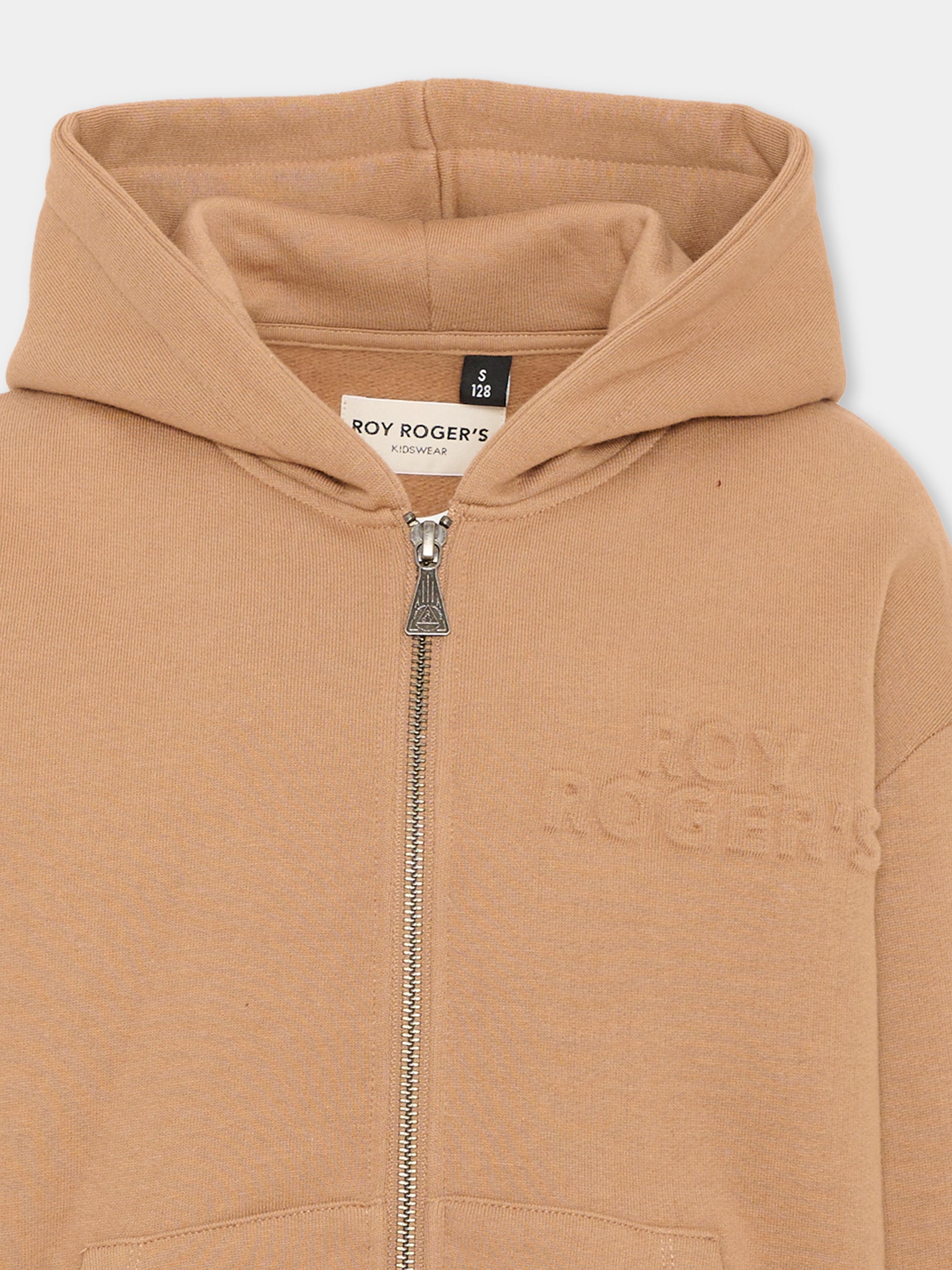 Felpa con cappuccio beige con zip,Roy Roger's Kids,R F124 00 0729