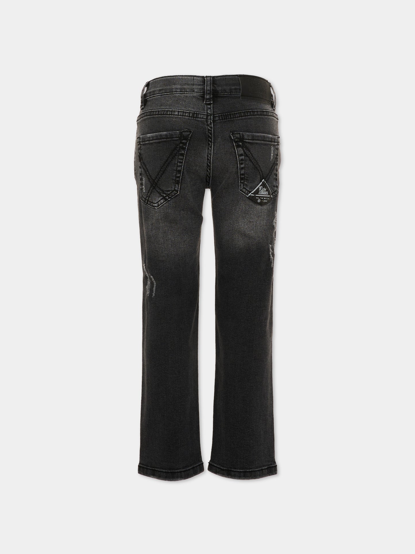 Jeans nero per bambino con strappi,Roy Roger's Kids,R F130 00 7020