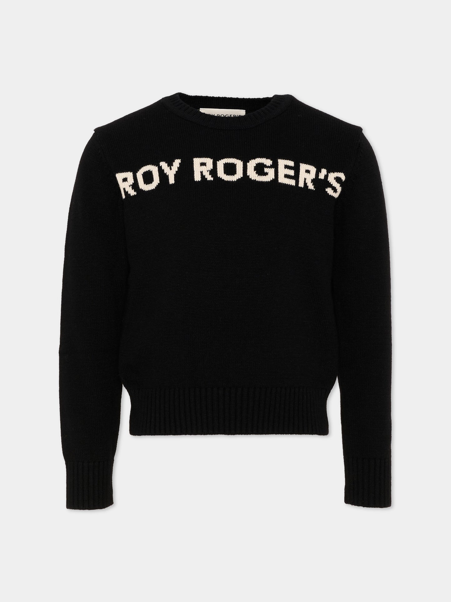 Maglione nero per bambino con logo,Roy Roger's Kids,R F169 00 0658