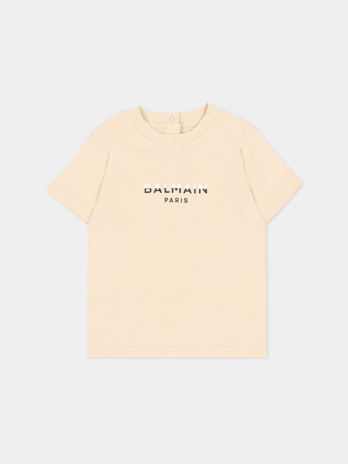 T-shirt a manica corta beige per neonato con logo,Balmain Kids,BU8541 Z0057 106