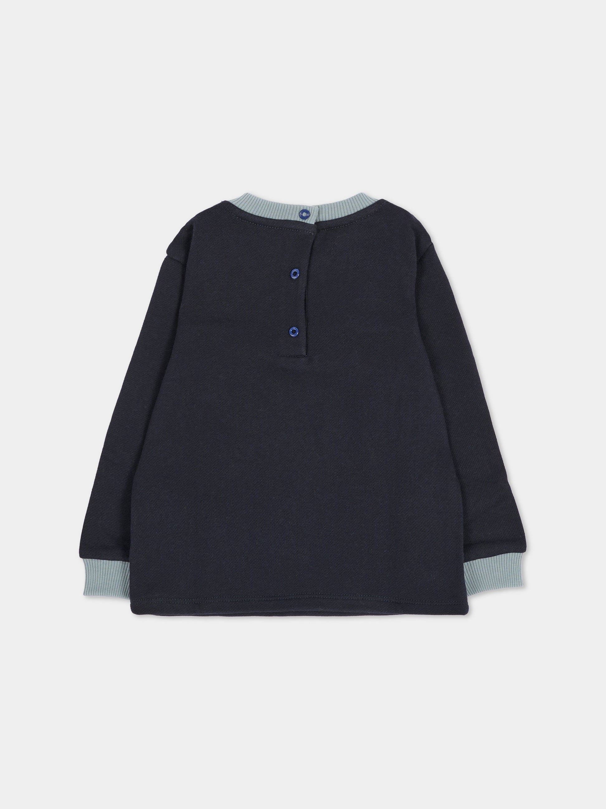 Felpa girocollo blu per neonati con logo,Etro,GV4530 Z2434 635