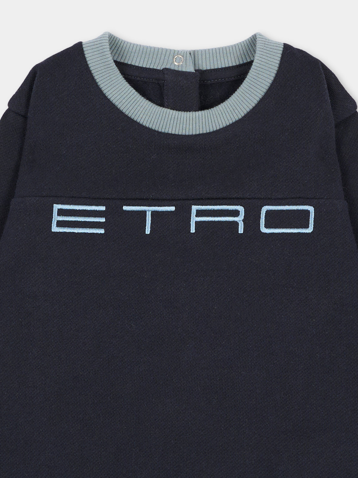 Felpa girocollo blu per neonati con logo,Etro,GV4530 Z2434 635