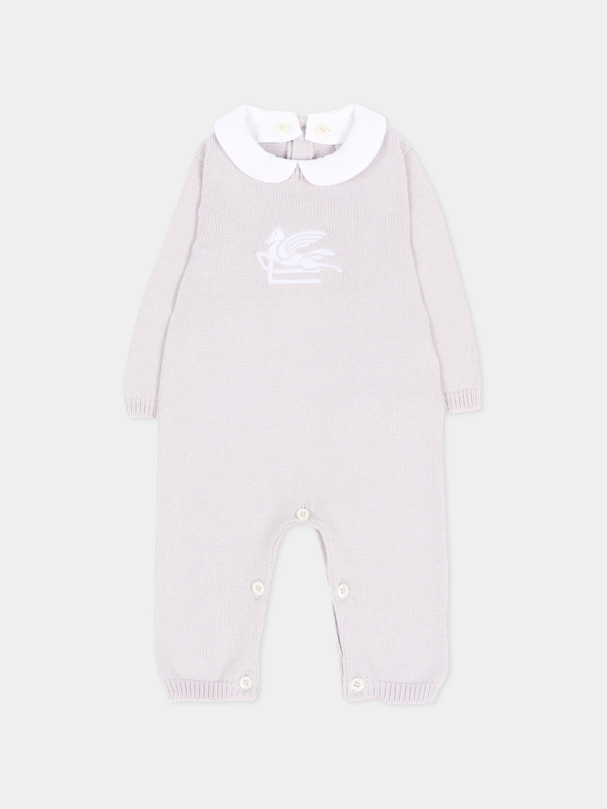 Pagliaccetto grigio per neonati con Pegaso,Etro,GUA590 X0006 900