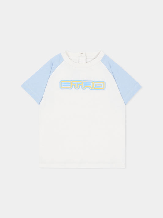 T-shirt avorio per neonato con logo,Etro,GW8561 Z2081 177CE